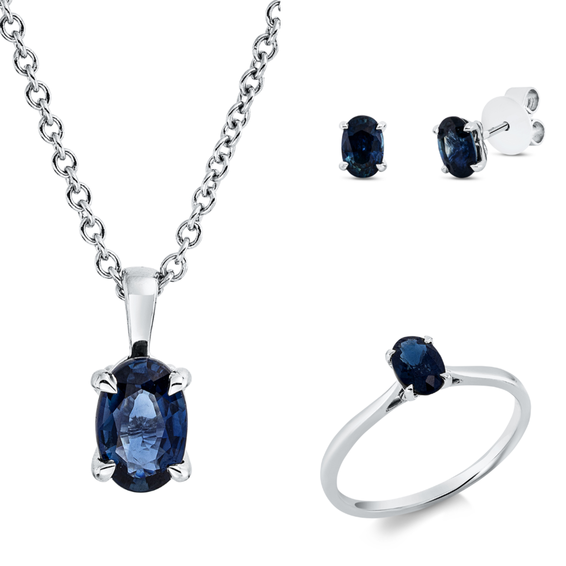 2.47 ct Set white gold with sapphire