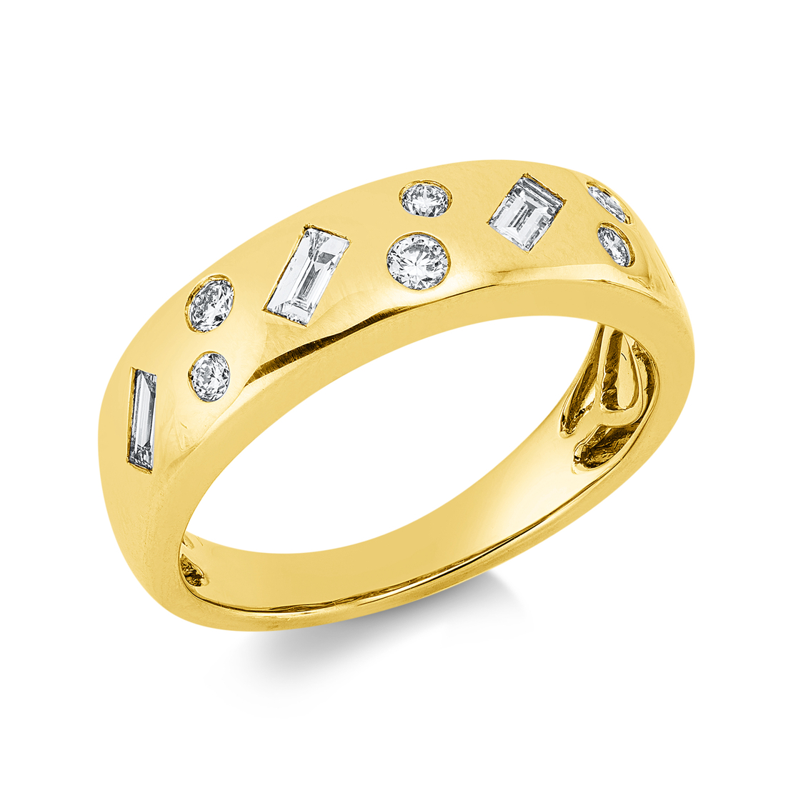 0.41 ct Yellow gold ring with diamonds