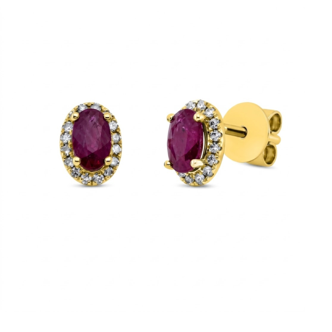 0.79 ct Earrings with diamonds and rubys