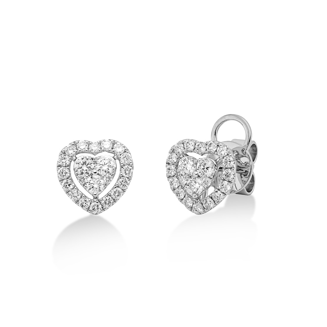 0.64 ct Heart shaped diamond earrings