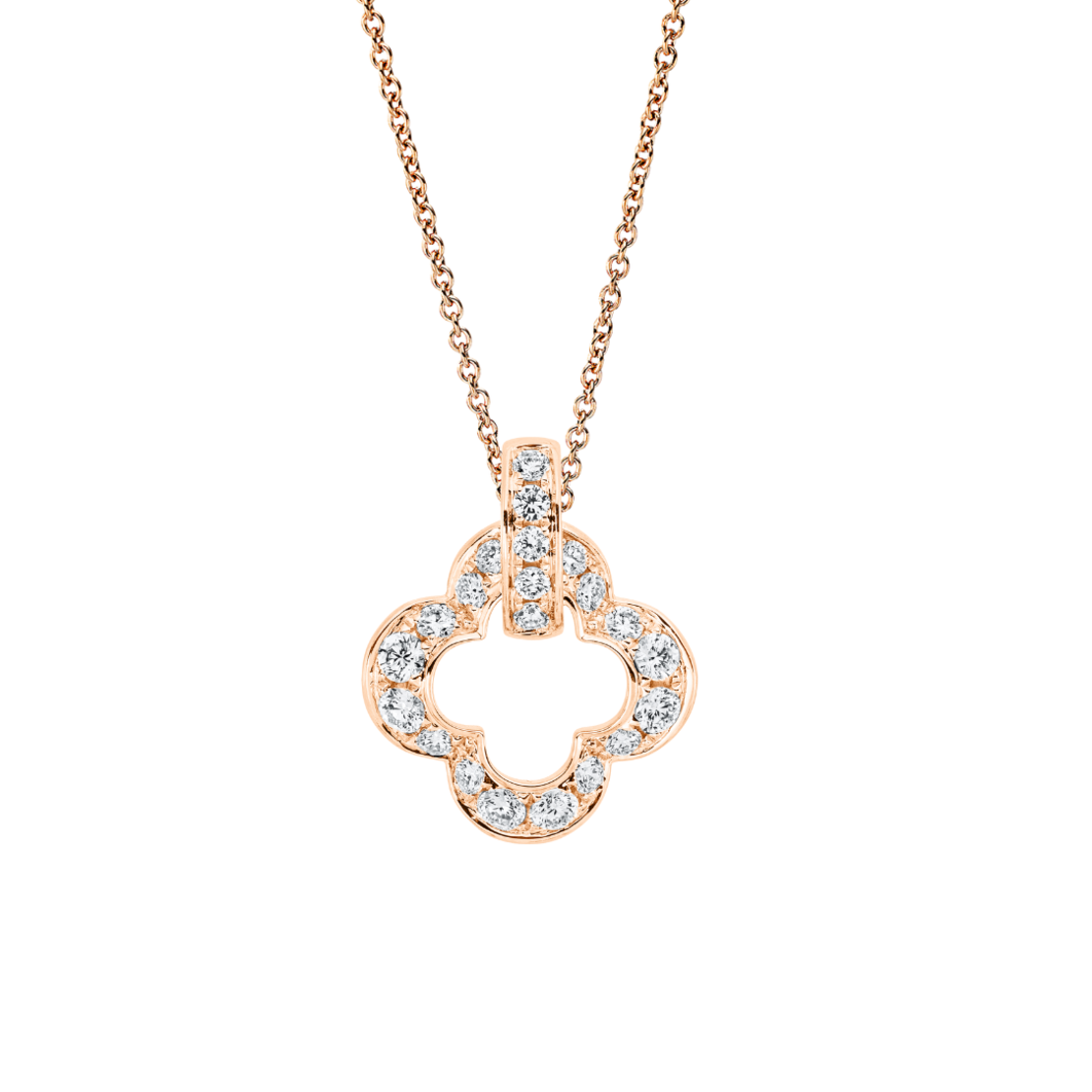 0.42 ct Rose gold diamond necklace