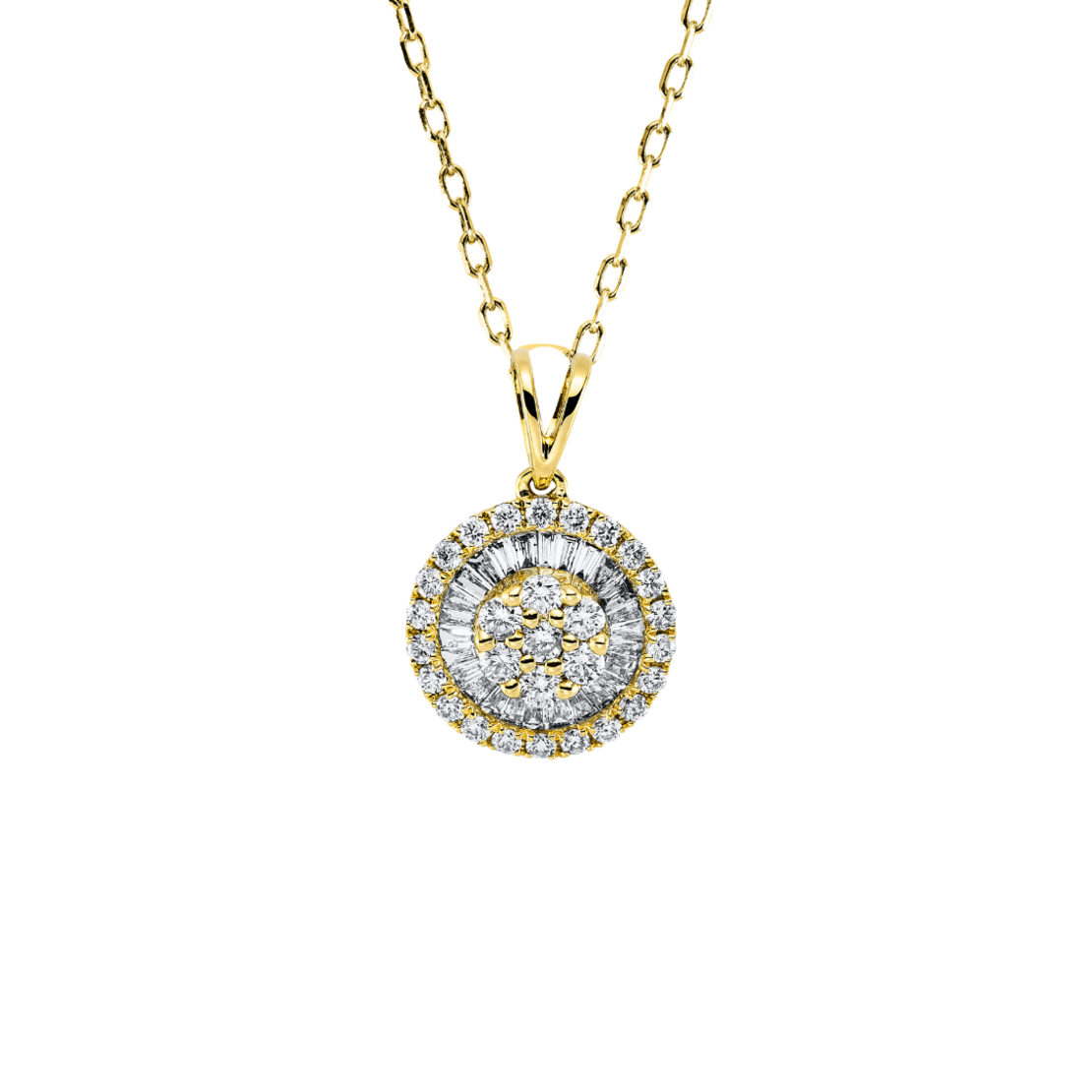 0.47 ct Yellow gold diamond necklace