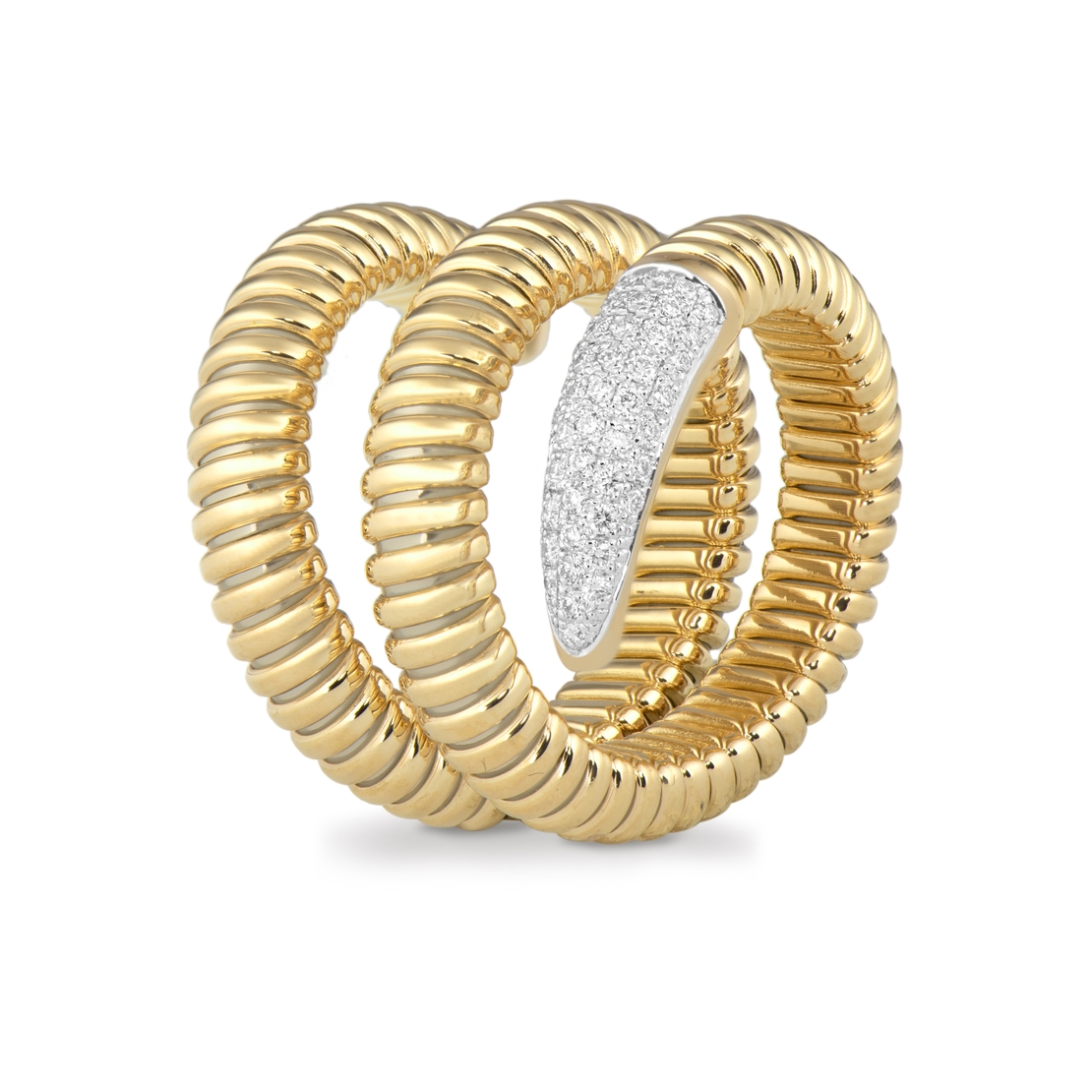 0.22 к Пръстен с диаманти от жълто злато