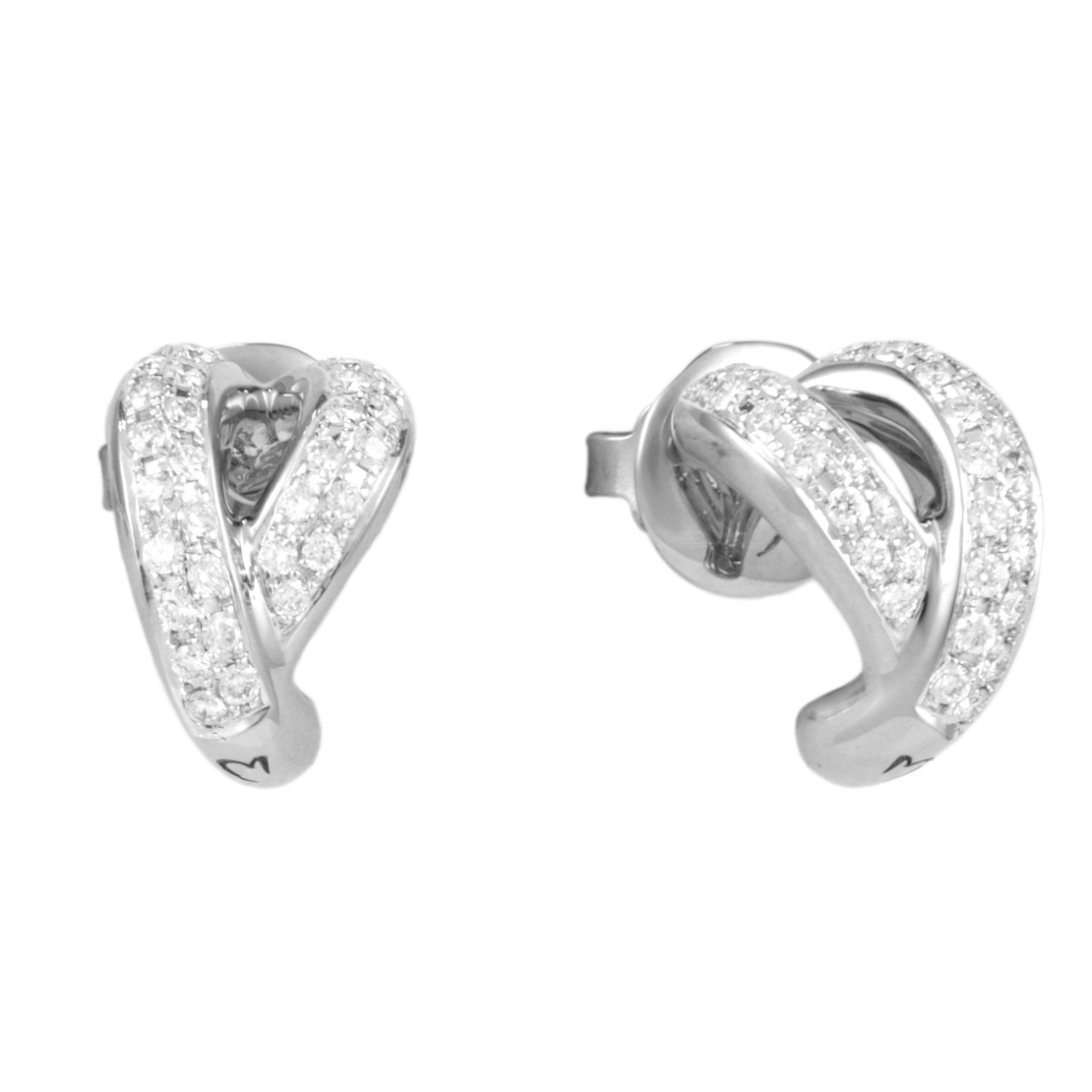 0.36 к Обеци с диаманти в бяло злато