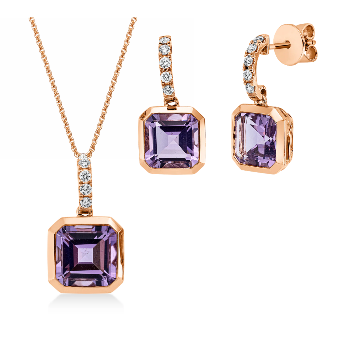 8.12 ct Set with amethyst and diamonds