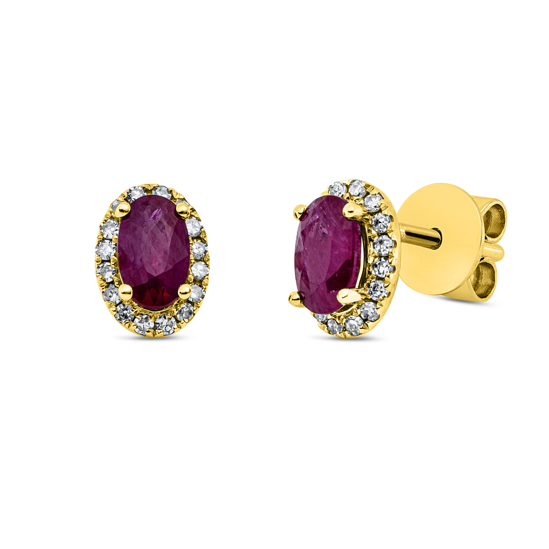 0.79 ct Ruby and diamonds earrings