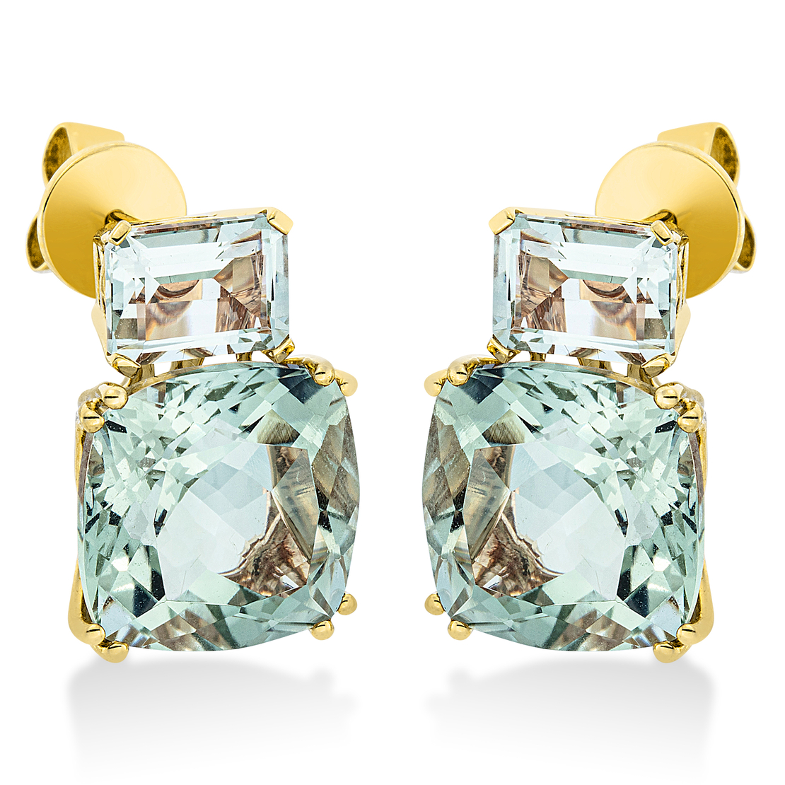 14.40 ct Green amethyst earrings