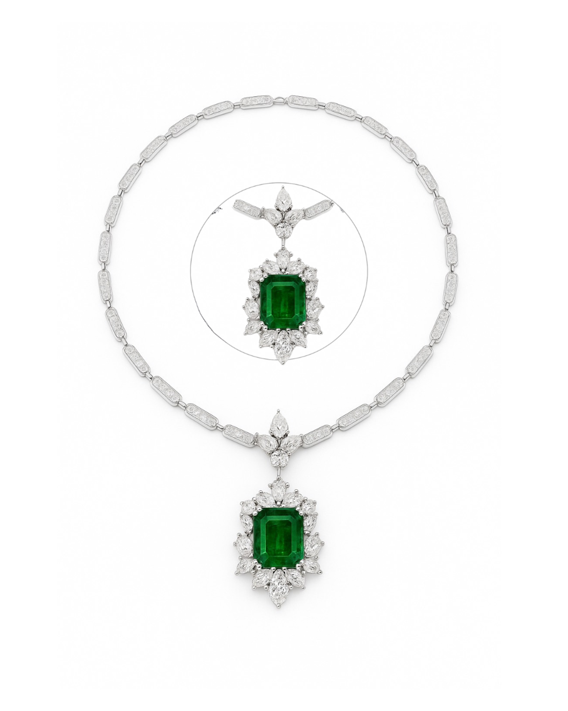 13.59 к Колие със смарагди и диаманти