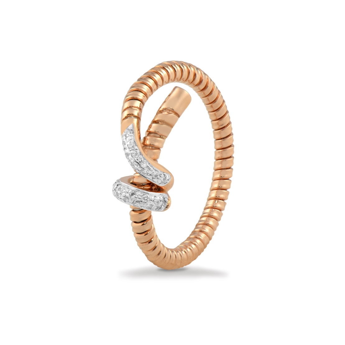0.10 ct Serpenti diamond ring in rose gold
