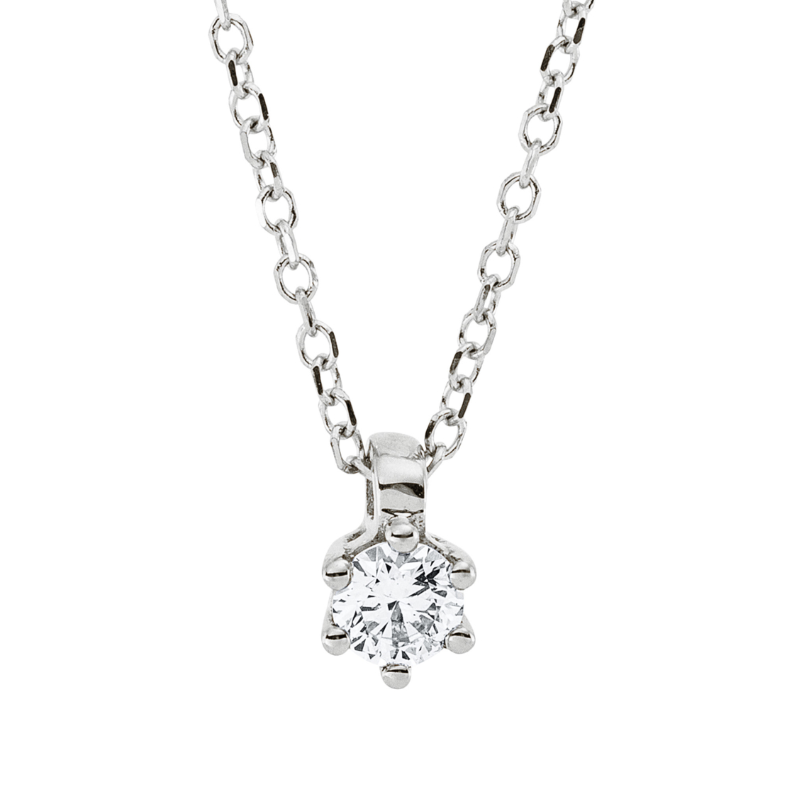 0.14 ct Classic diamond necklace in white gold