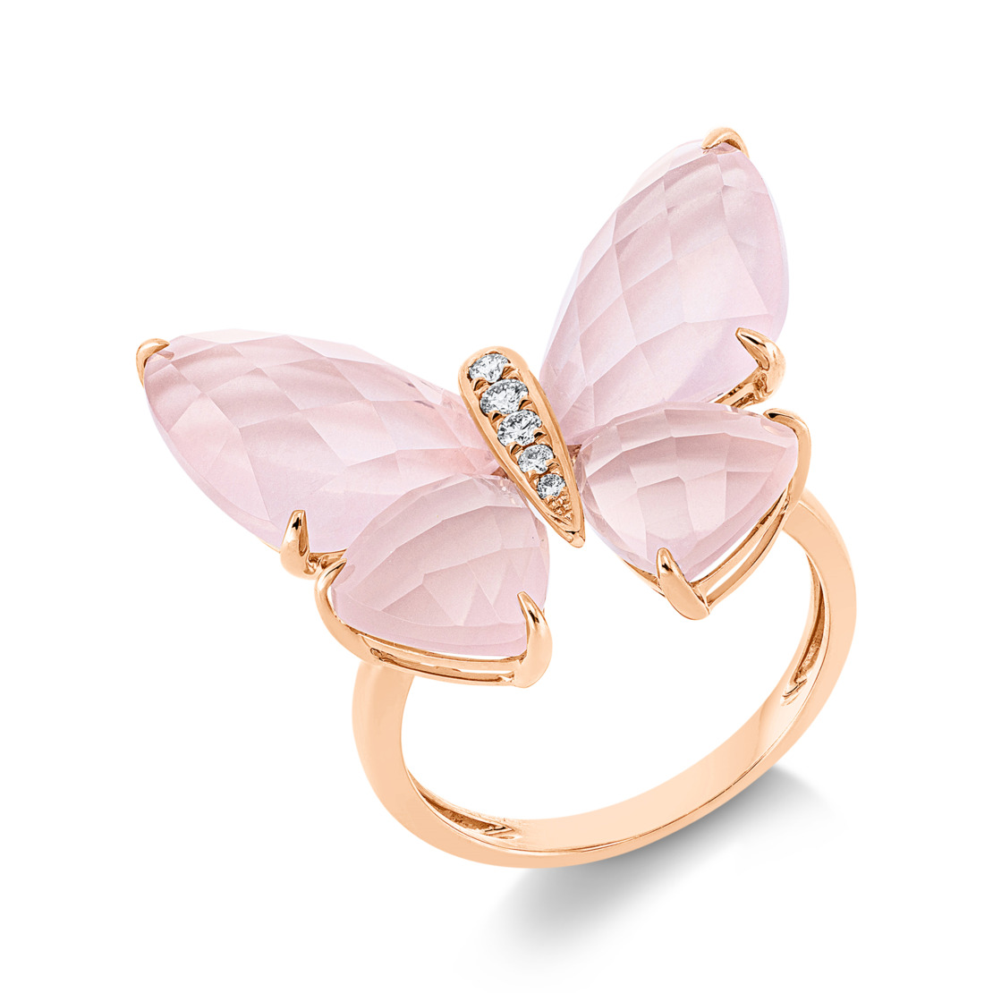 12.47 ct Ring with diamonds and quartz