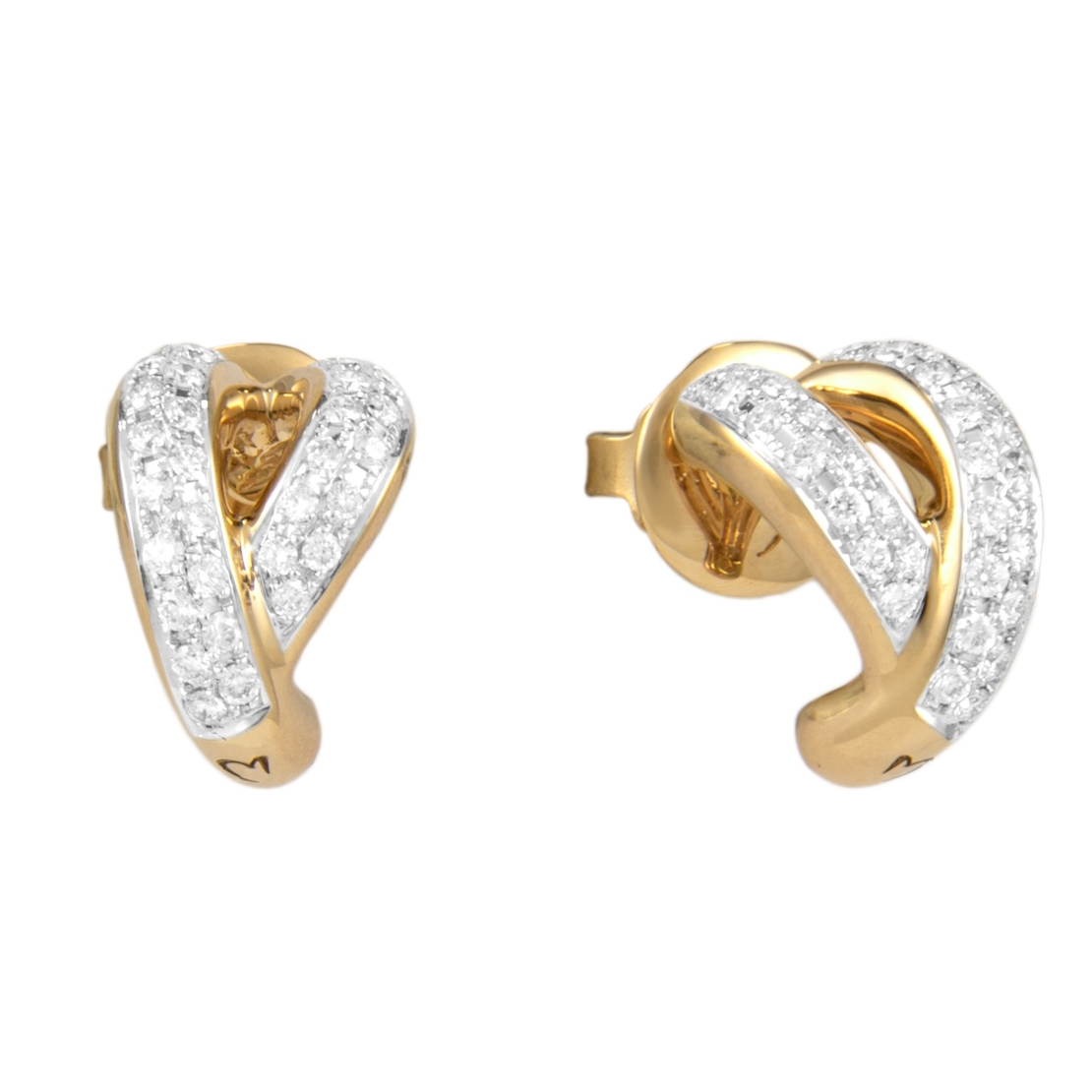 0.36 к Обеци с диаманти в жълто злато