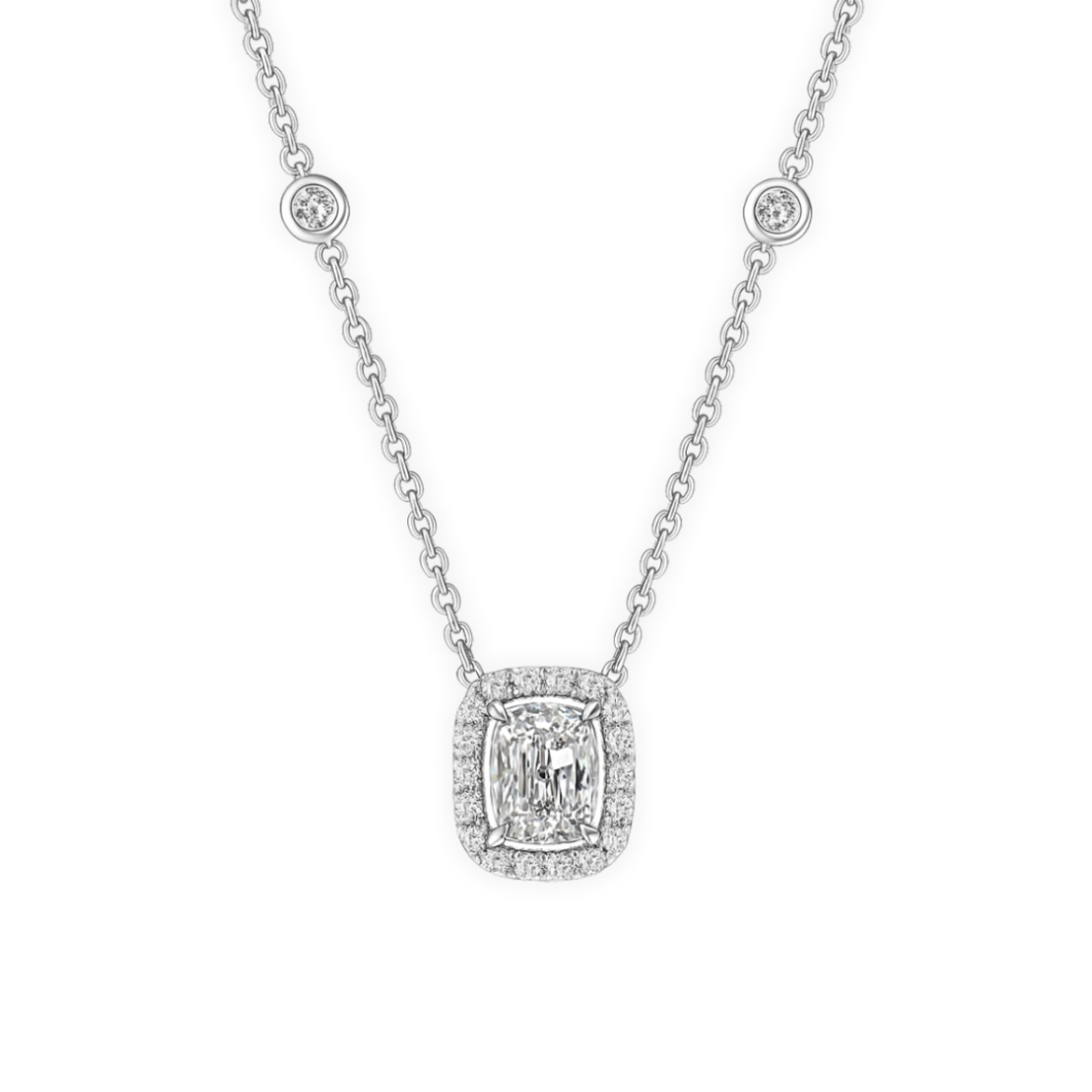 1.25 ct Cushion cut investment necklace