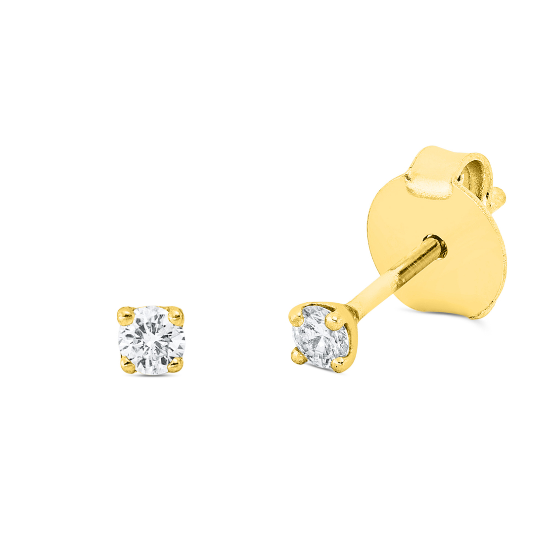 0.17 ct Diamond earrings in yellow gold