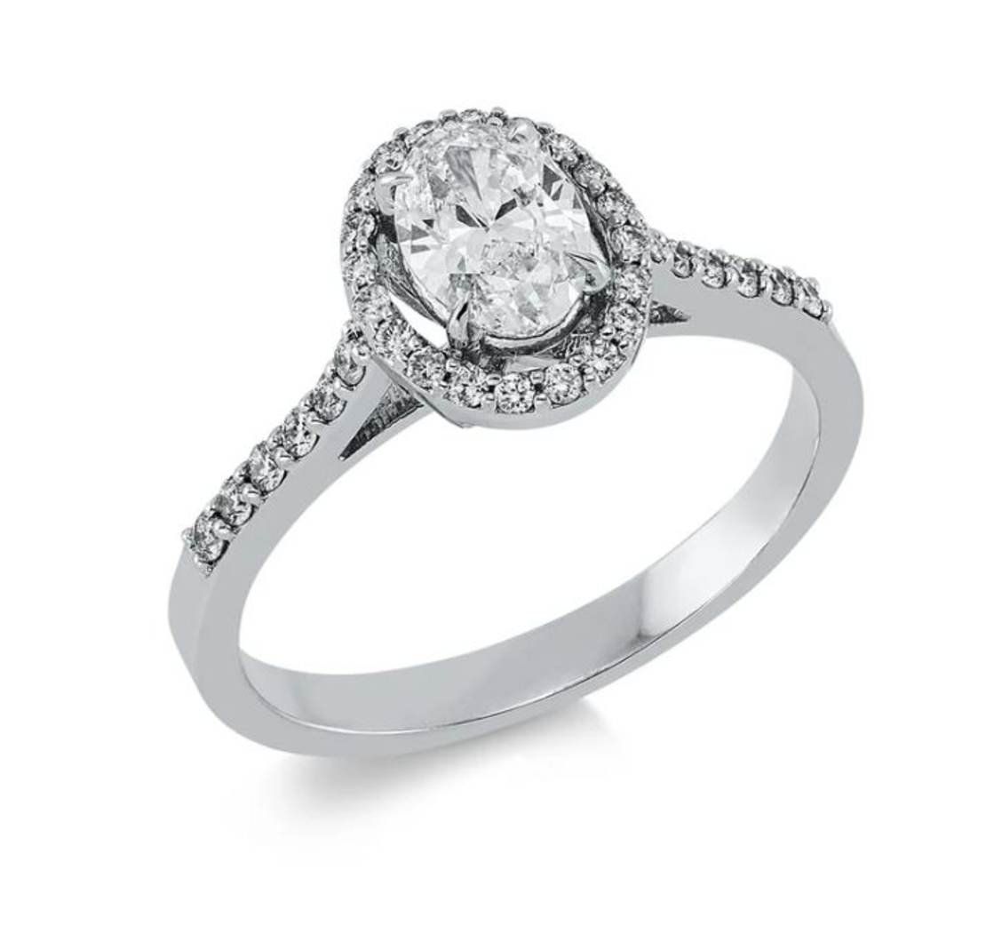 0.89 ct White gold diamond ring