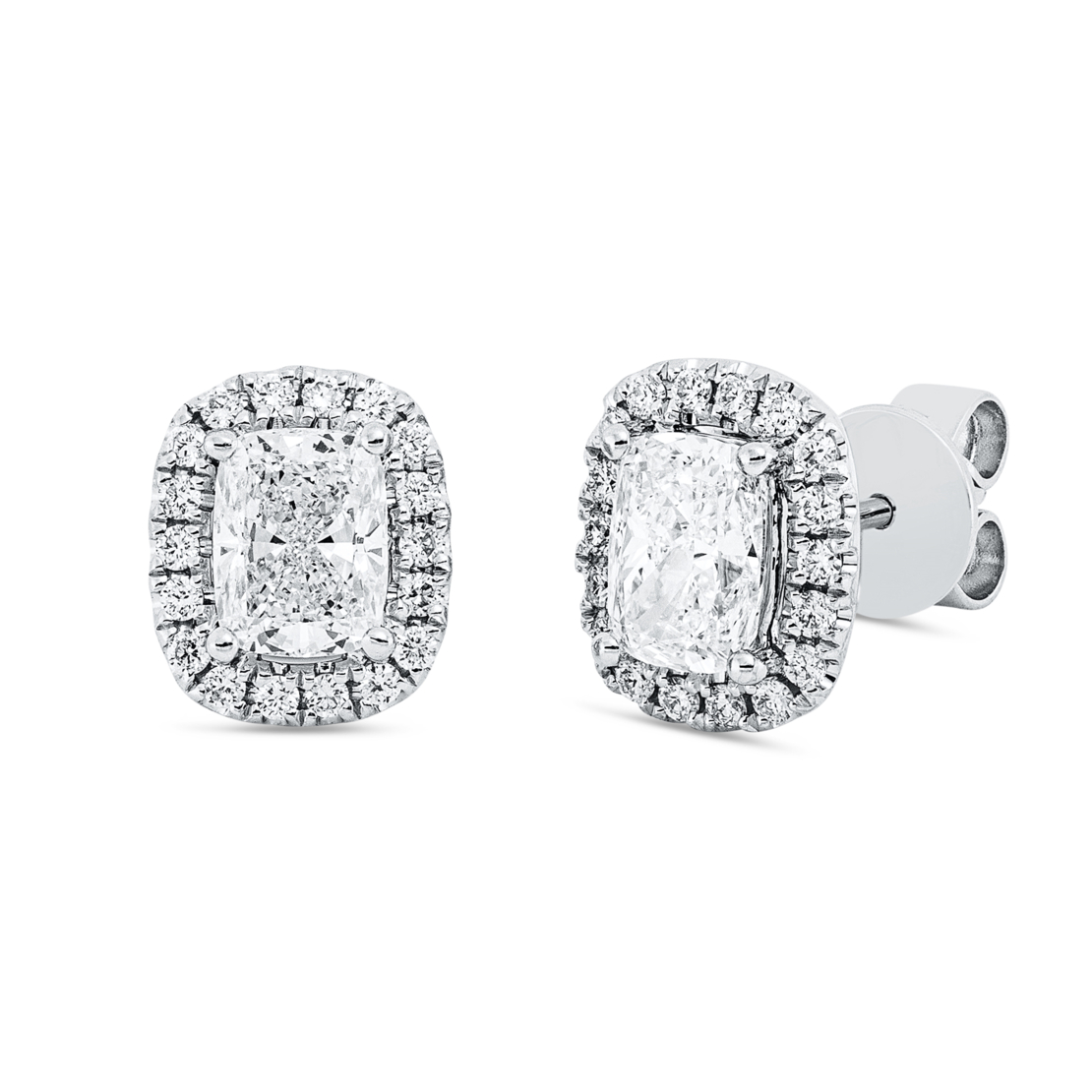 1.87 ct Cushion cut diamond earrings