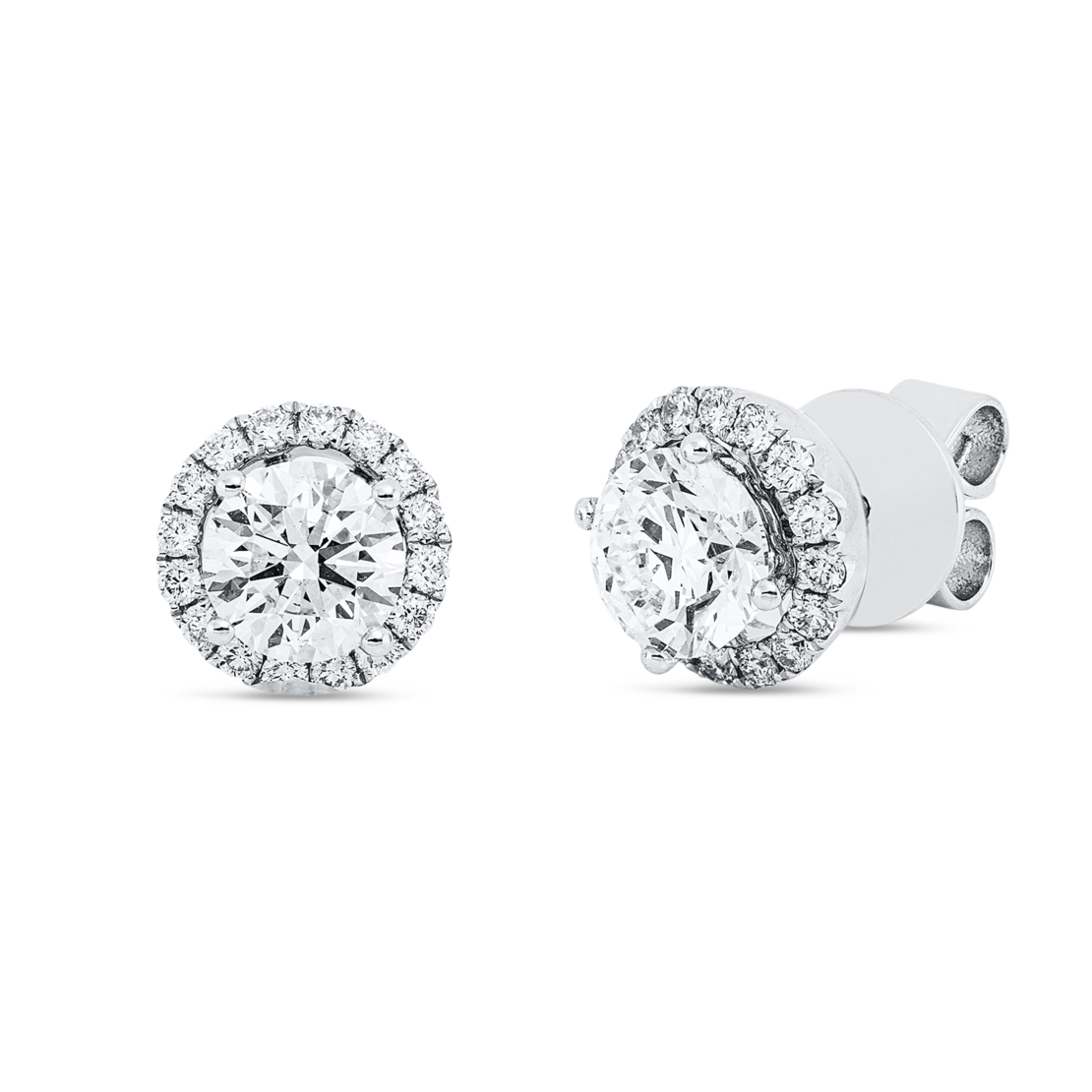 1.90 ct Round diamond earrings