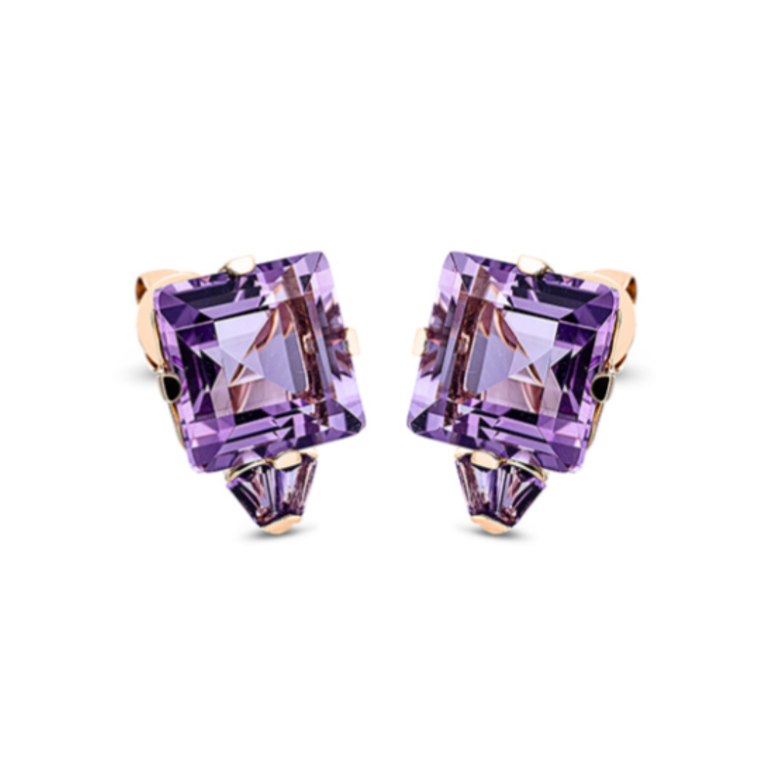13.10 ct Earrings with amethyst
