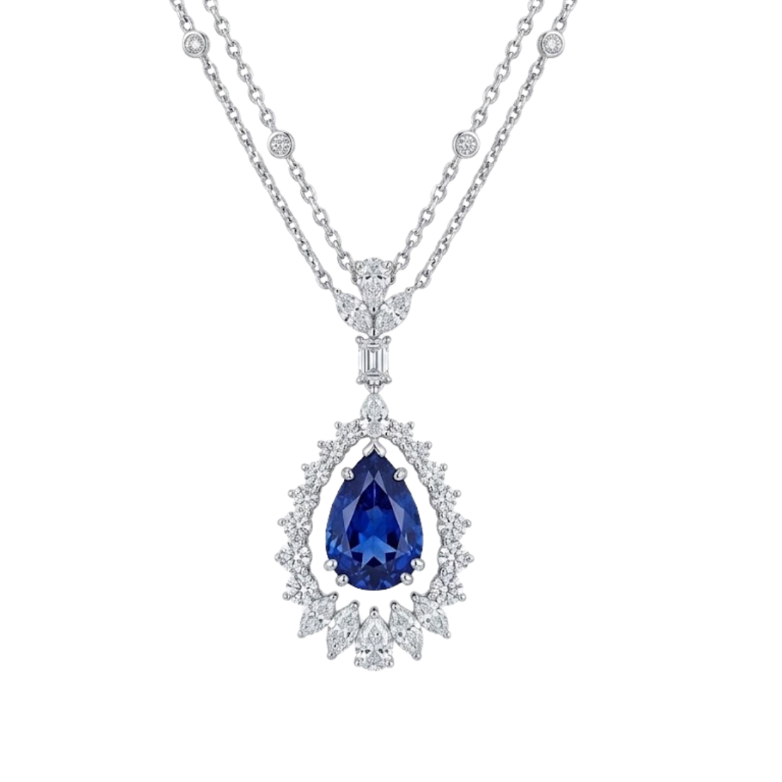 10.03 ct Tanzanite and diamonds necklace