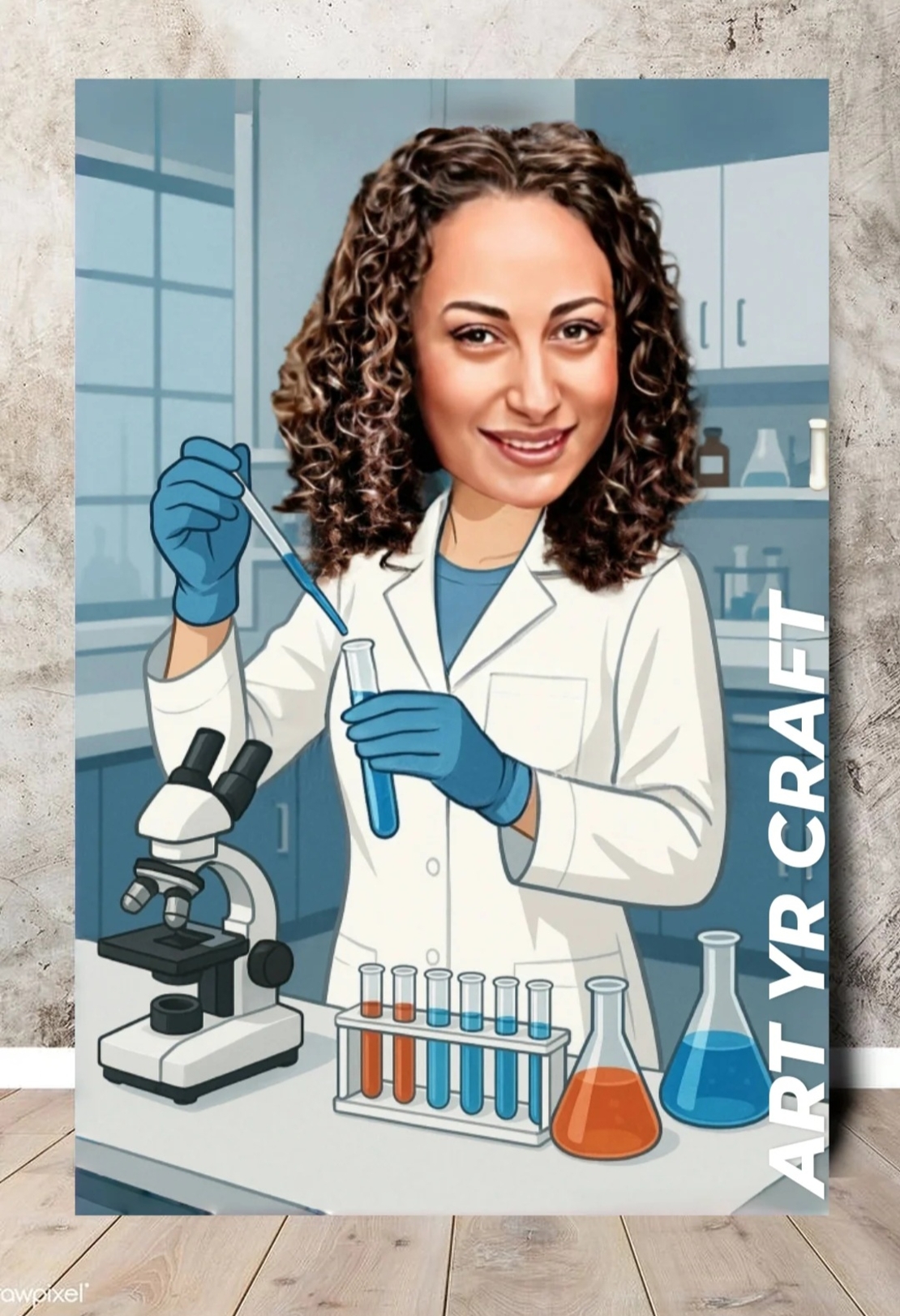 🔬 Персонализирана карикатура за учен, биолог или химик – Вдъхновено от науката! ?