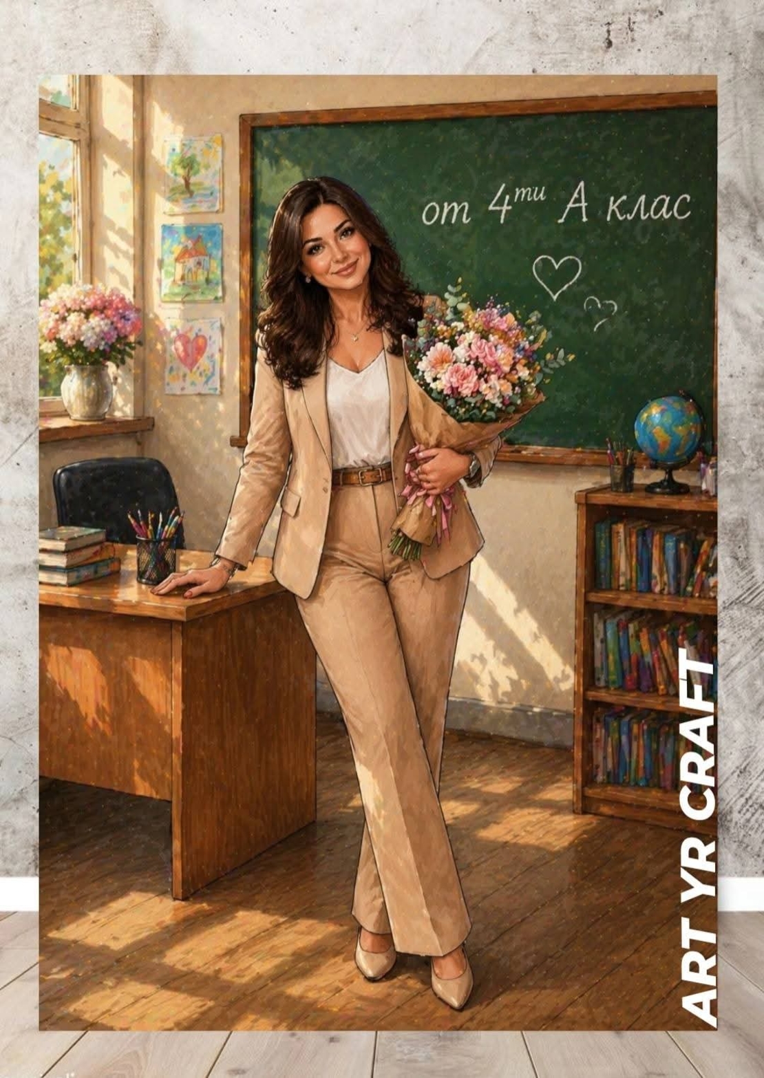 🍎 Дигитална карикатура за учител ✨
