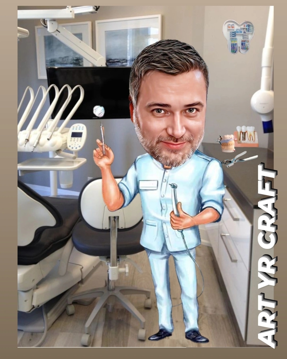 ? Персонализирана карикатура – Зъболекарят с усмивка!