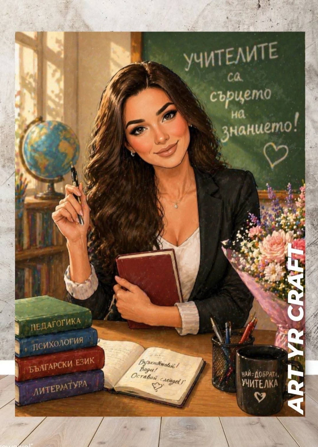 🍎 Дигитална карикатура за учител ✨
