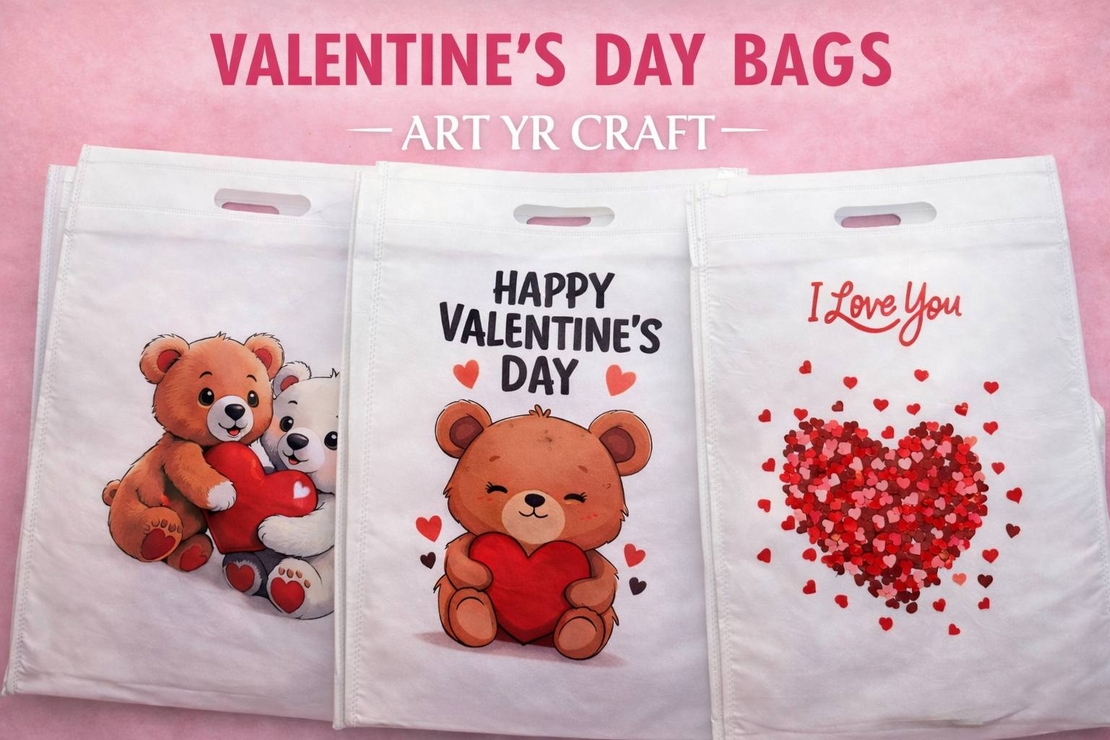 Текстилни торбички за Свети Валентин – „Valentine’s Day“