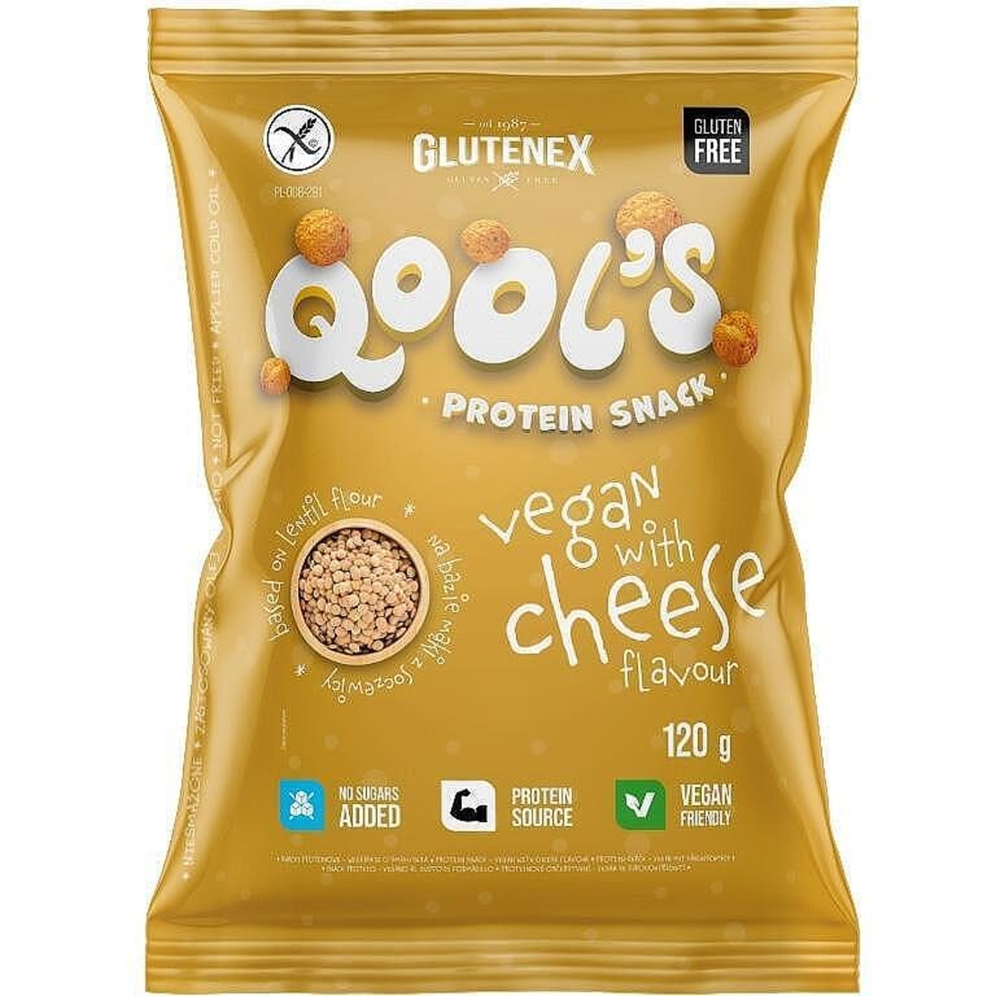 Безглутенов протеинов снакс с червена леща с вкус на сирене 120 гр