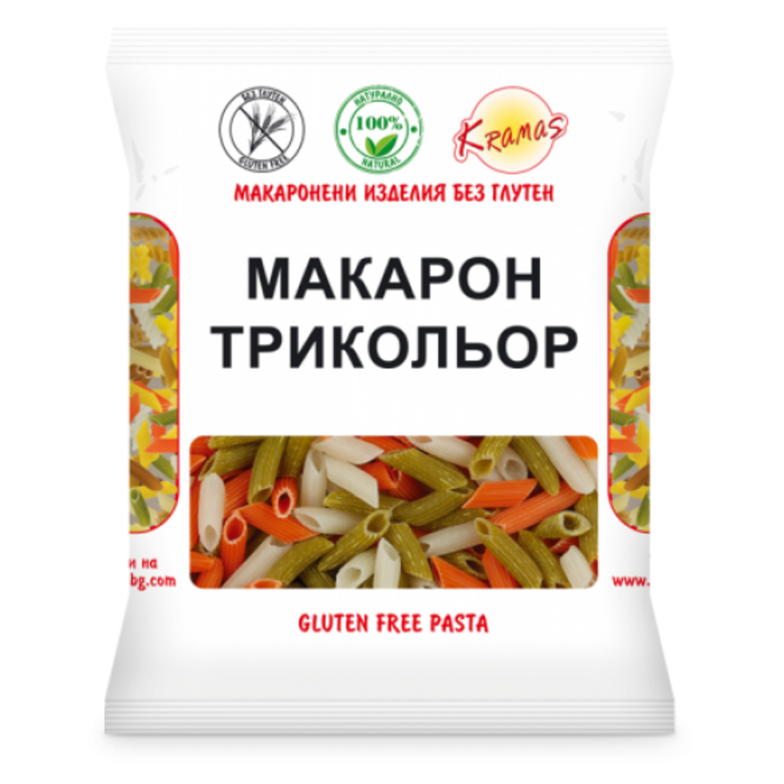 Макарони трикольор с ориз, грах и леща 250 гр