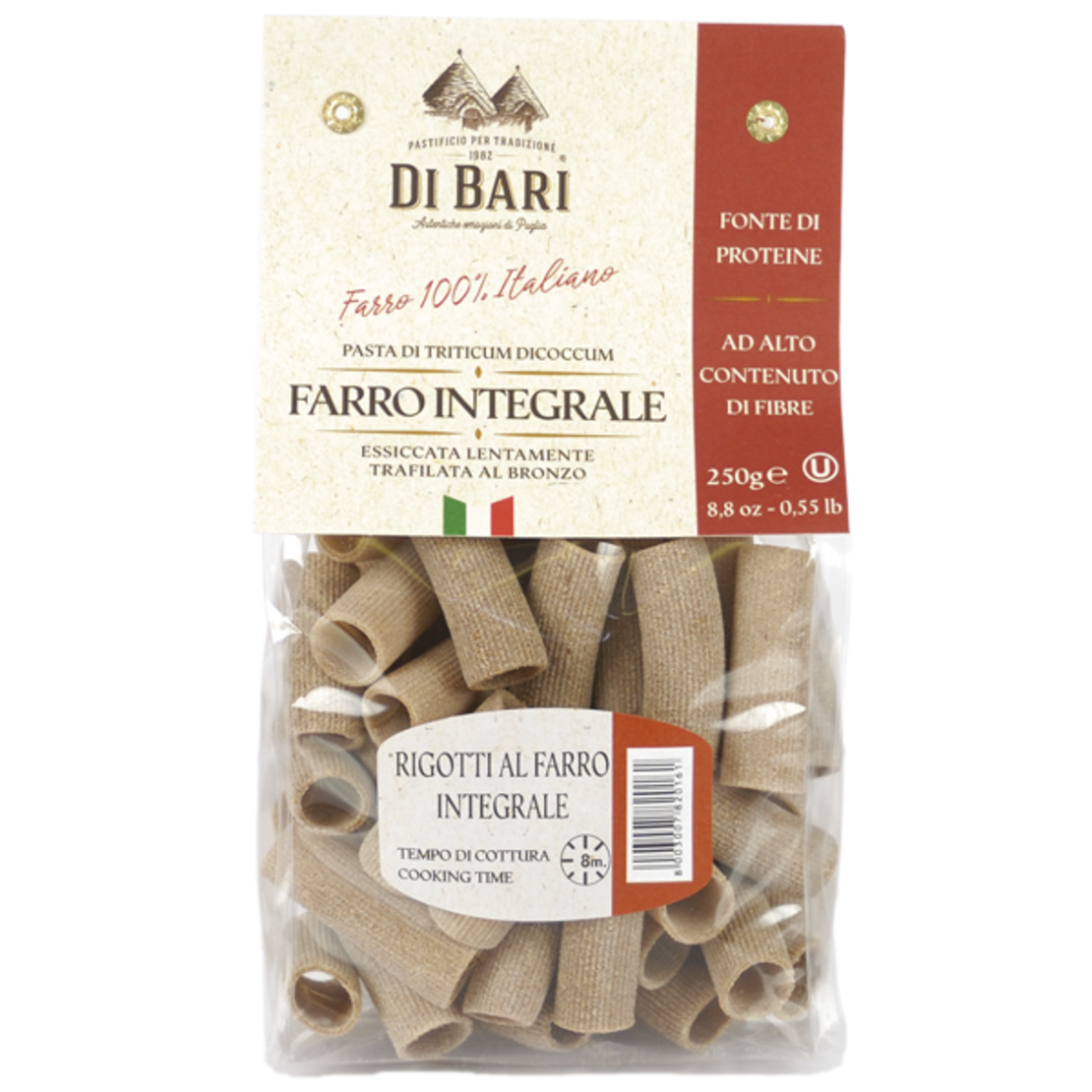 Риготи от пълнозърнест лимец 250 гр - Rigotti Al Farro Integlrale