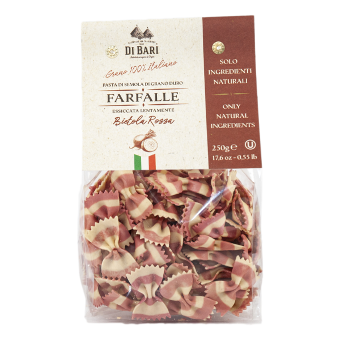 Фарфале с Цвекло 250 гр - Farfalle Bietola Rossa