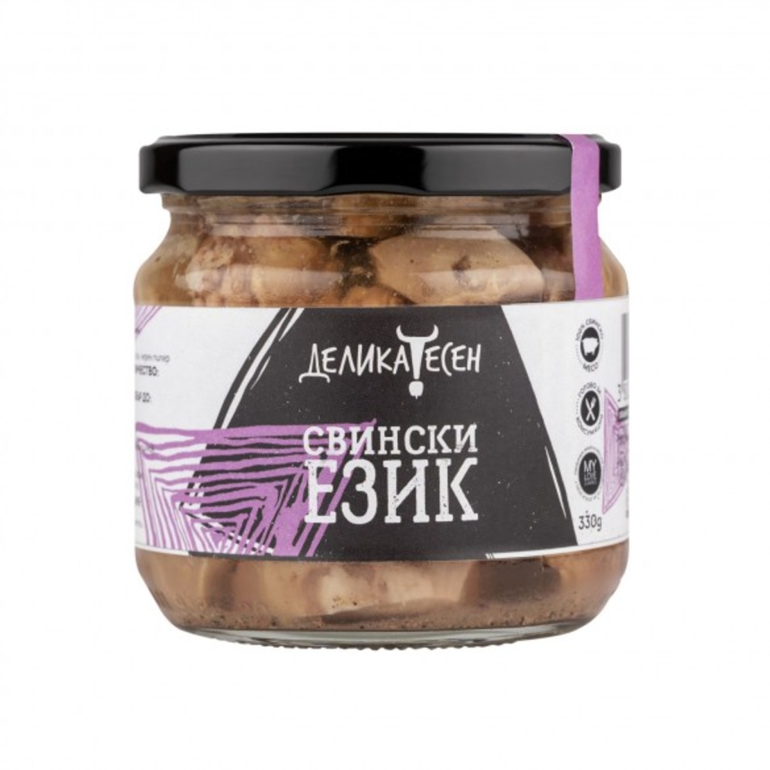 Свински език в буркан 330 гр