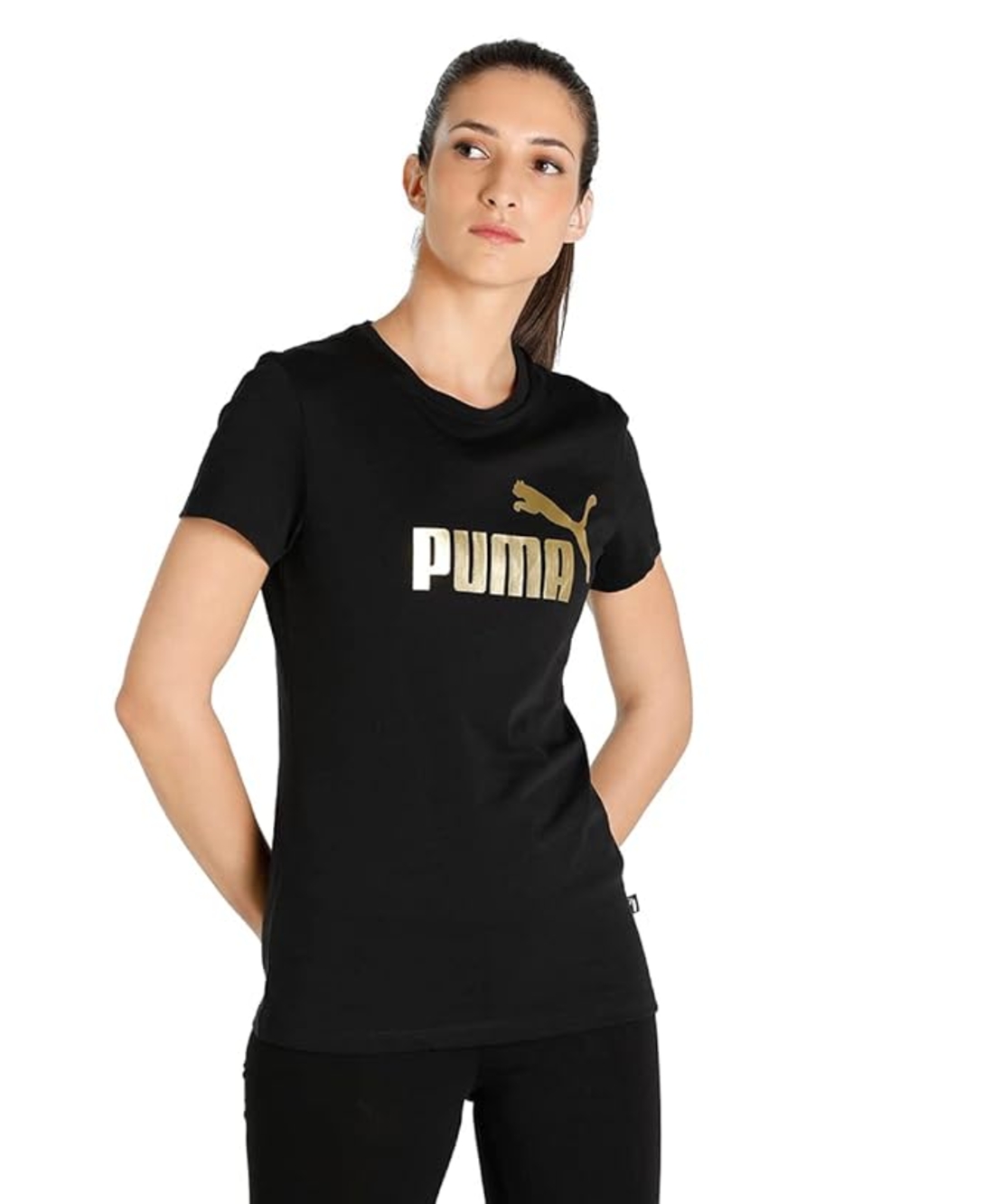 PUMA Women ess+ Metallic Logo tee