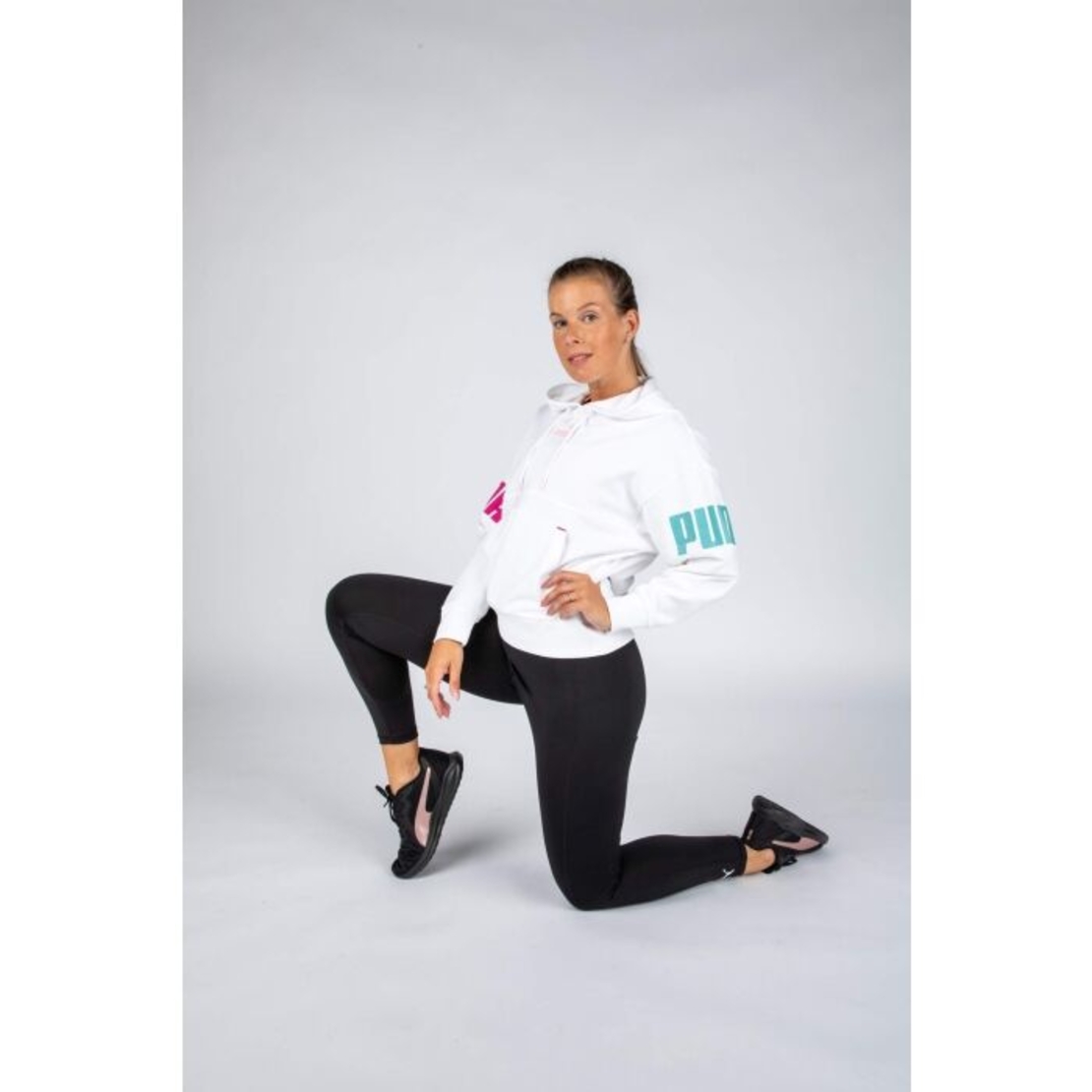 PUMA POWER COLORBLOCK HOODIE TR WHITE