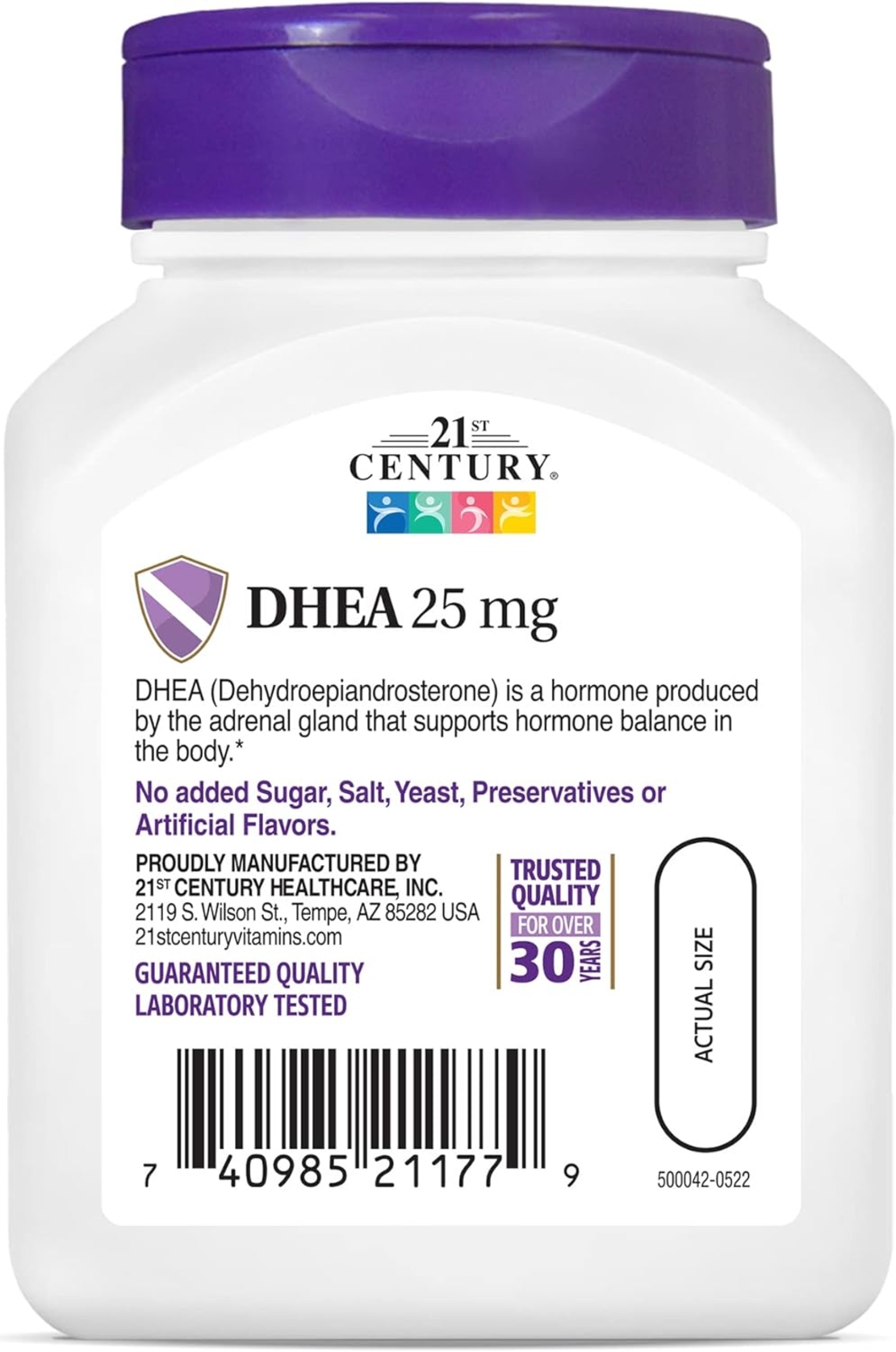 DHEA, 25 mg, 90 капсули