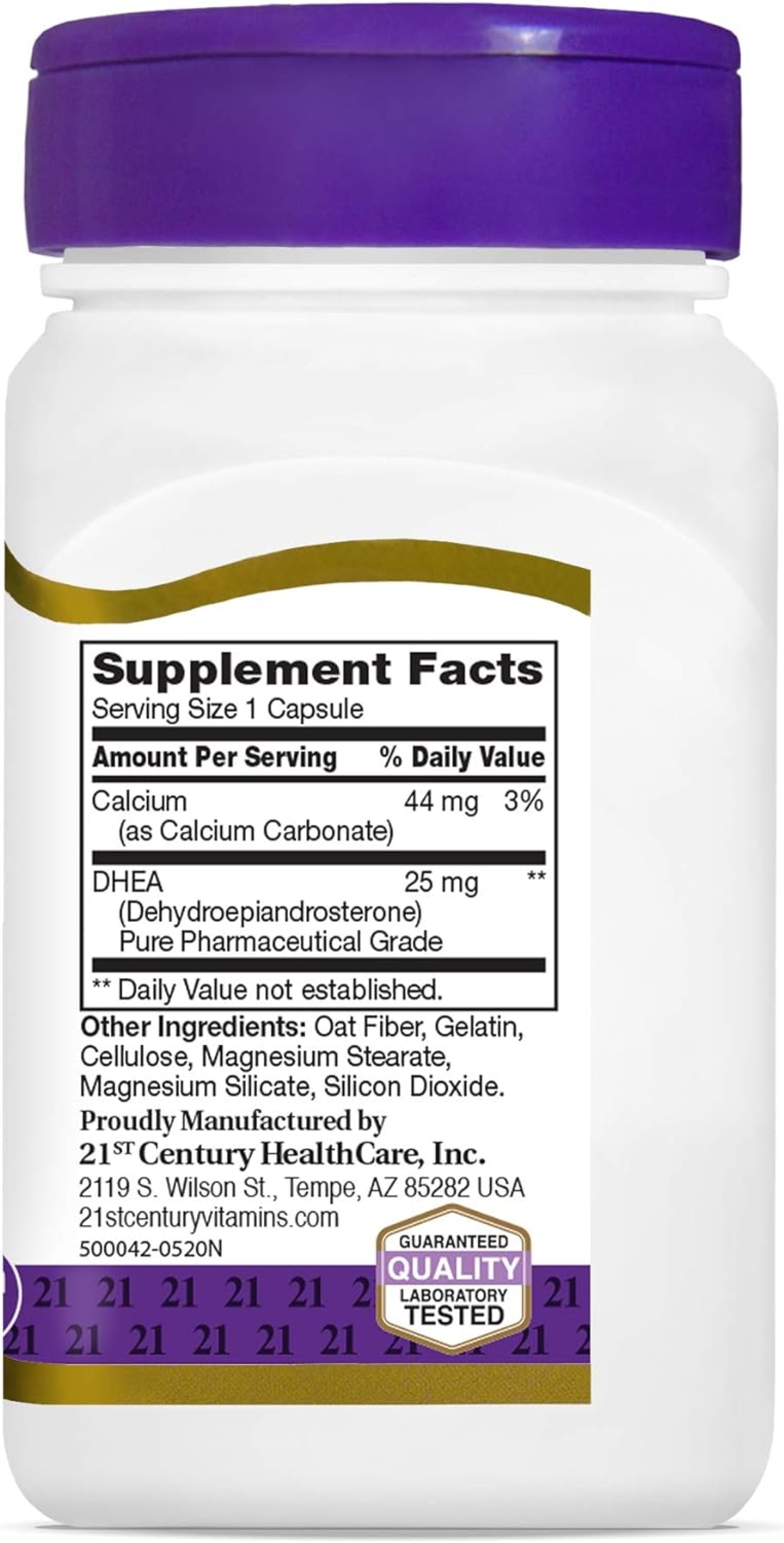 DHEA, 25 mg, 90 капсули