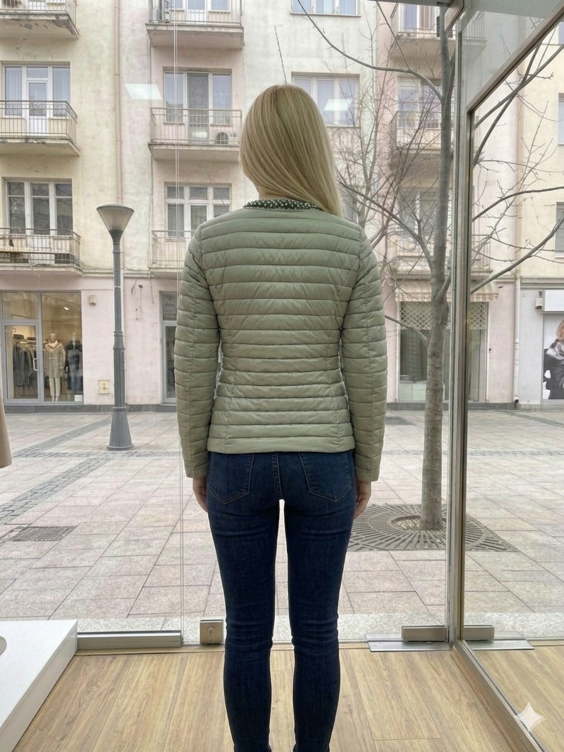 Преходно яке с перли