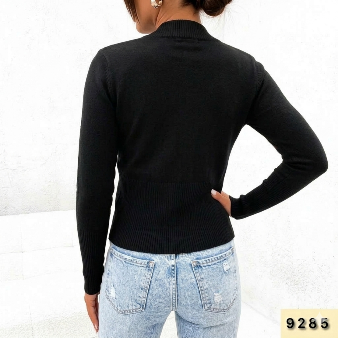 Дамска пролетна жилетка в черно – универсален размер S/M/L