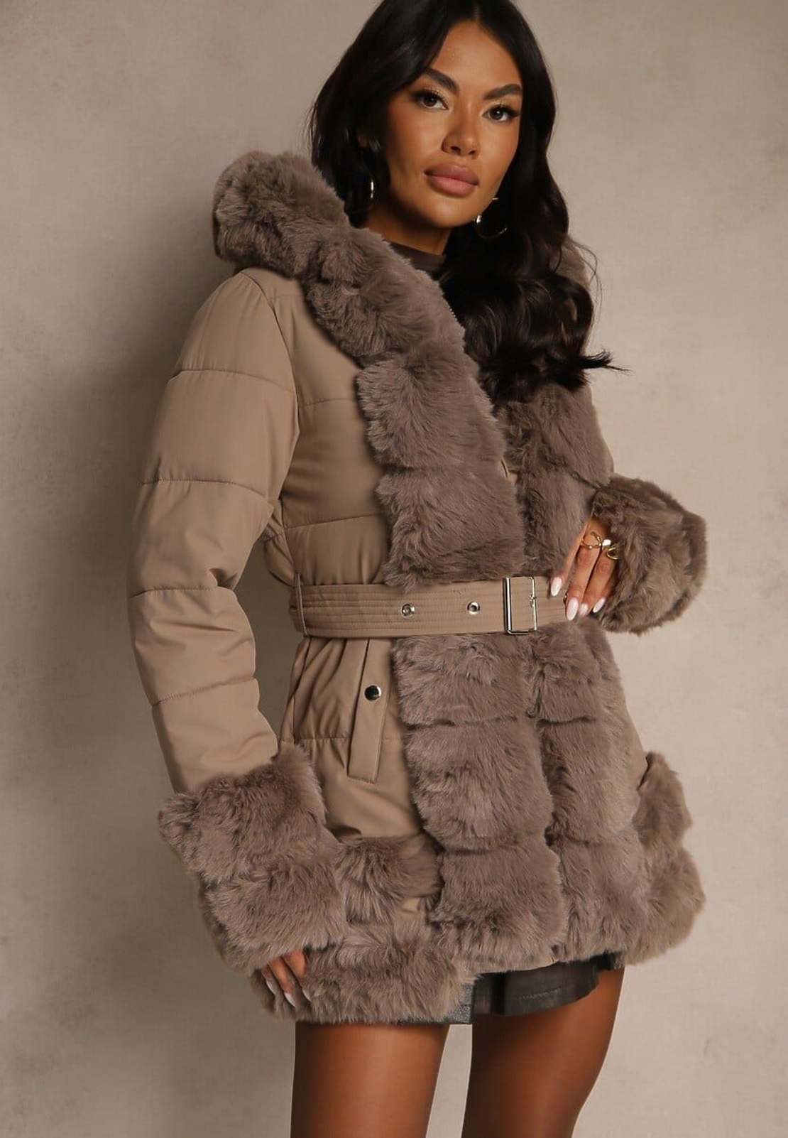 Дамска зимна парка ELEGANCE – камел