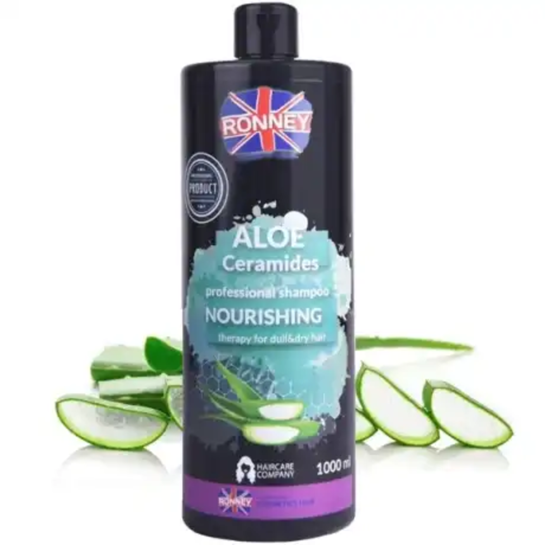 RONNEY PROFESSIONAL Shampoo Nourshing Aloe Ceramides - Хидратиращ шампоан за суха и изтощена коса АЛОЕ 1000 мл RCH 00100