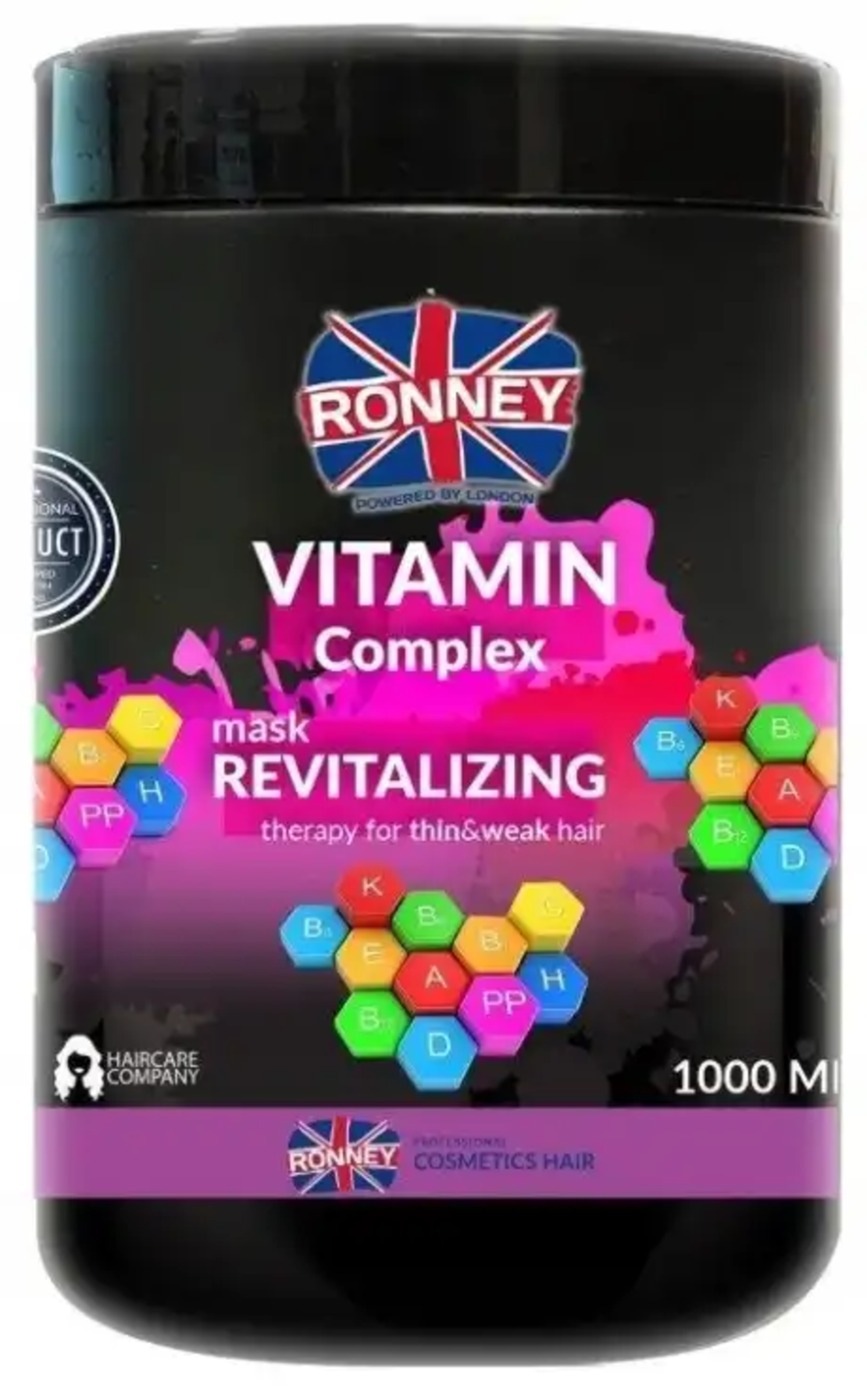 RONNEY PROFESSIONAL Mask Vitamin Complex Revitalizing Therapy - Ревитализираща маска за тънка и отслабена коса 1000 ml RCH 00037