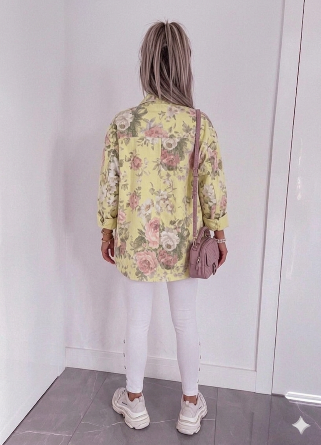 Дънково яке с флорален принт MAXI