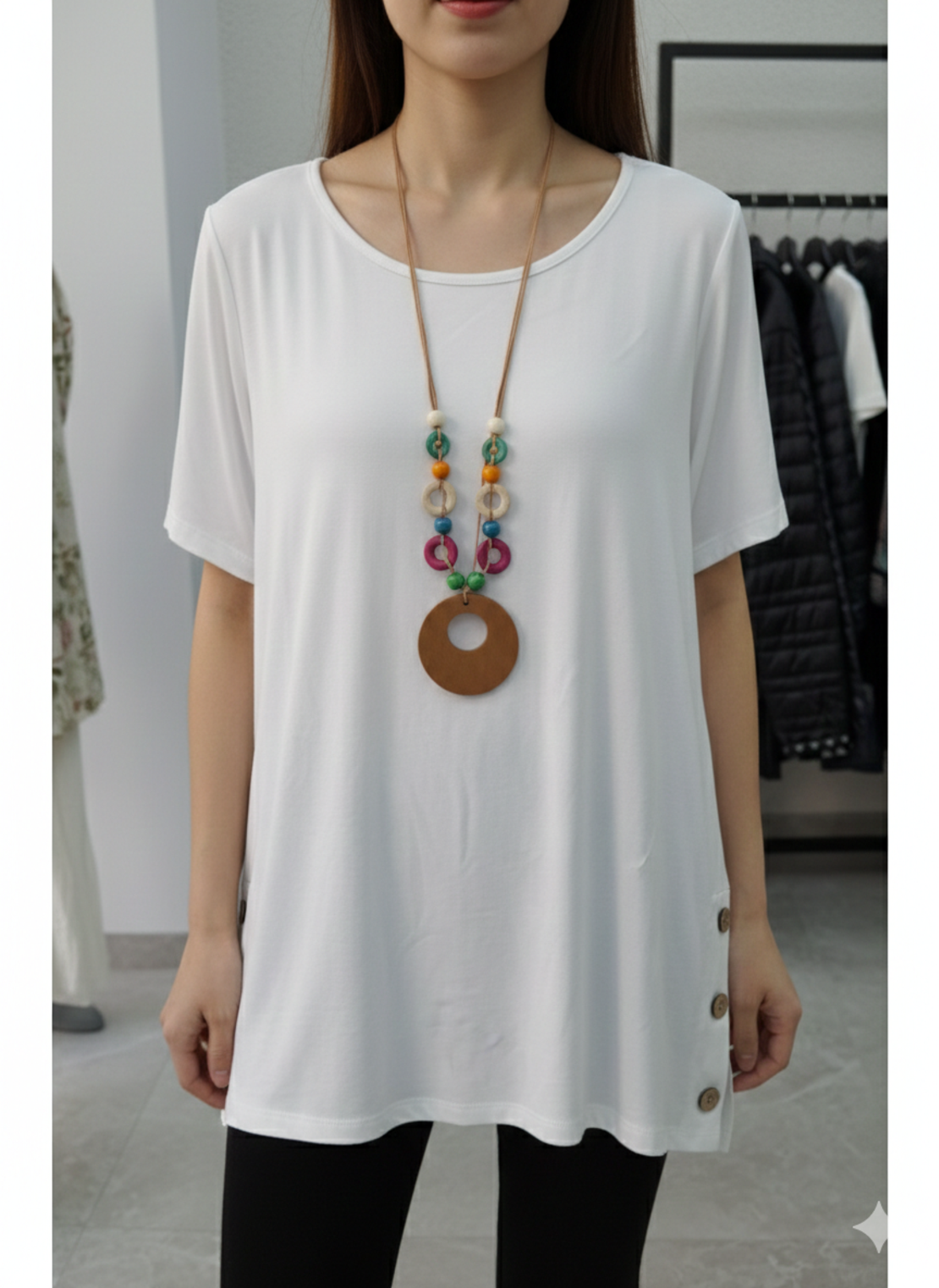 Дамска блуза с къс ръкав + аксесоар