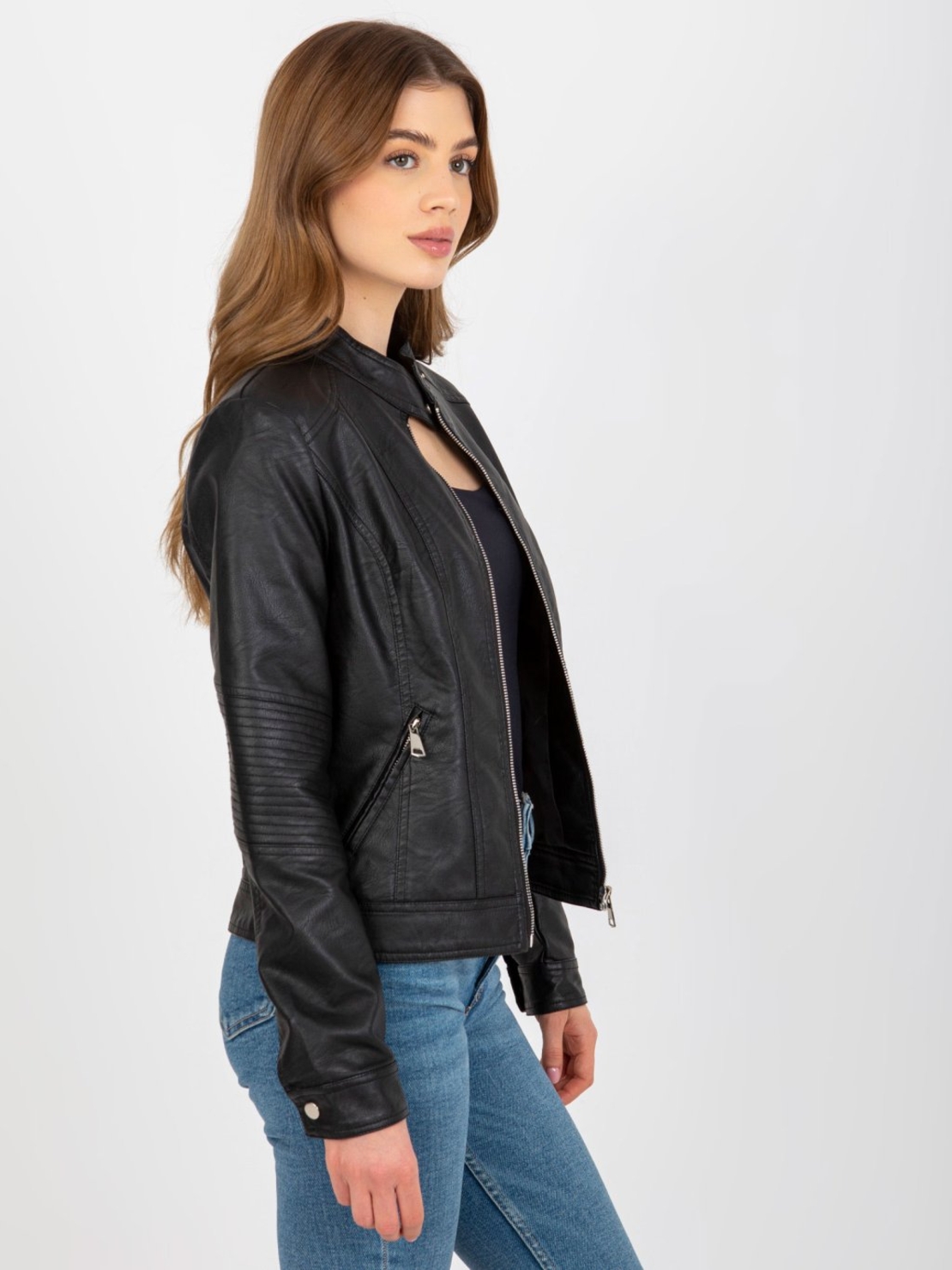 Дамско яке от еко кожа Black Elegance