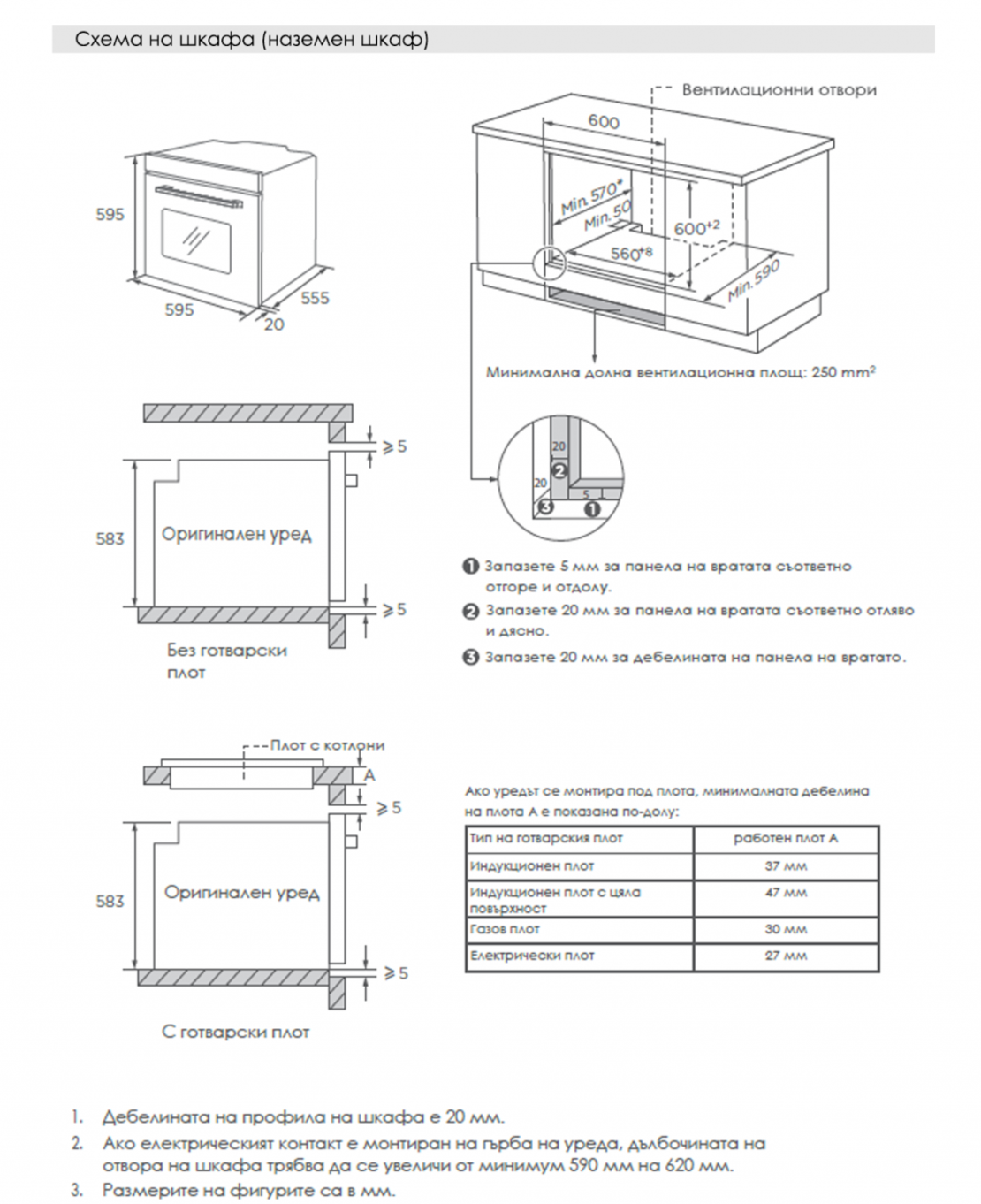 Фурна за вграждане ARIELLI AME-970BL