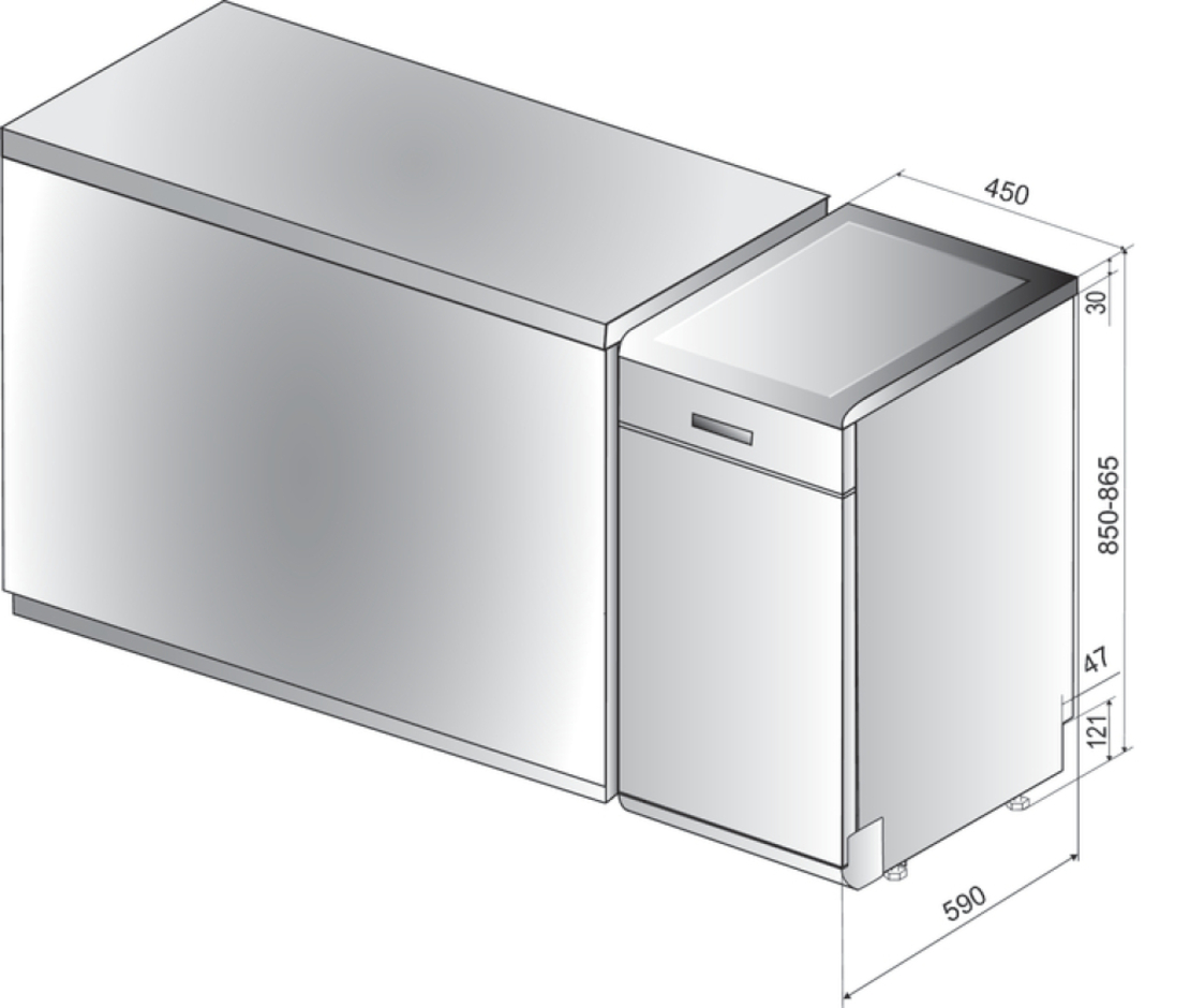 Съдомиялна машина 45см Whirlpool WSFO 3O34 PF X