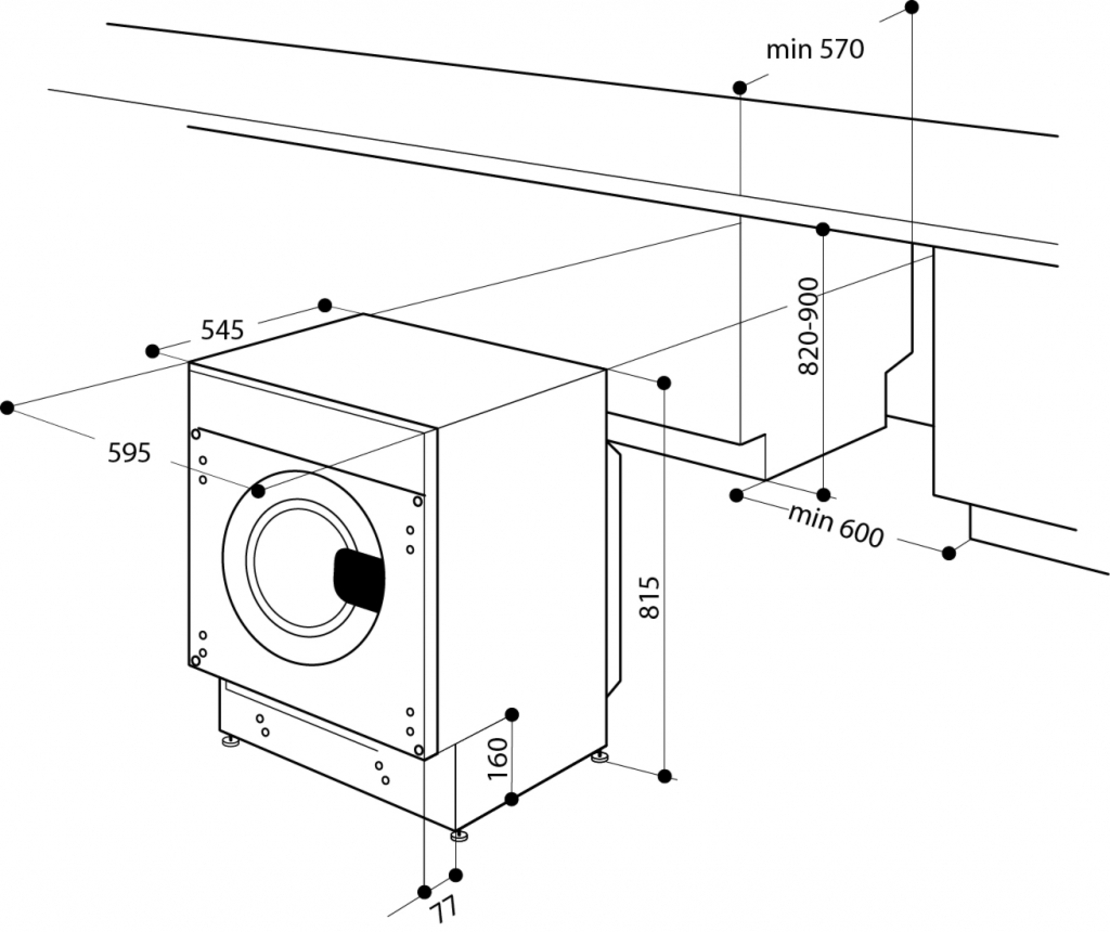 Пералня със Сушилня за вграждане Whirlpool BI WDWG 961485 EU