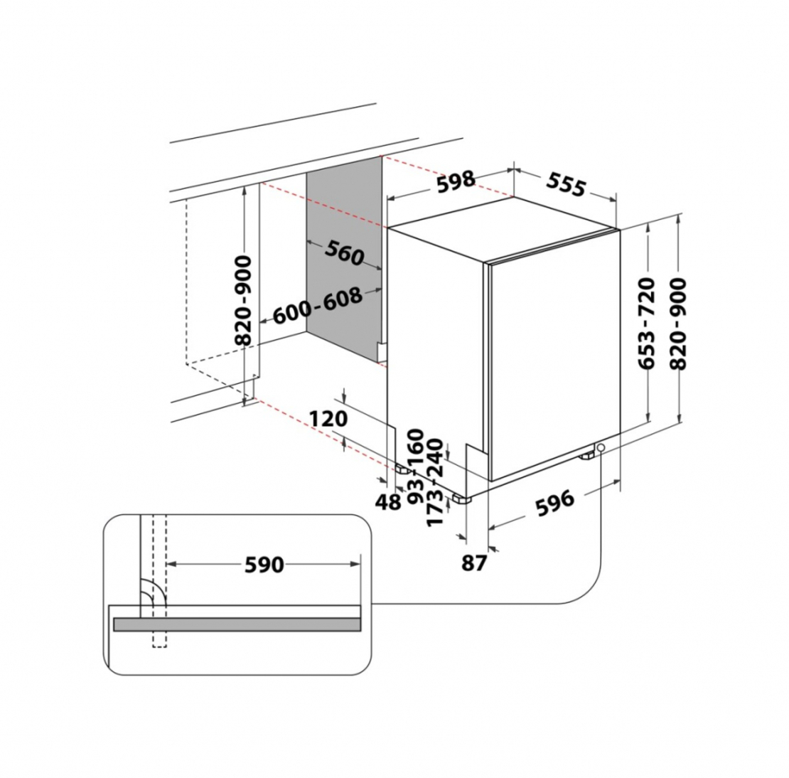 Съдомиялна за вграждане Whirlpool W2I HD526 A