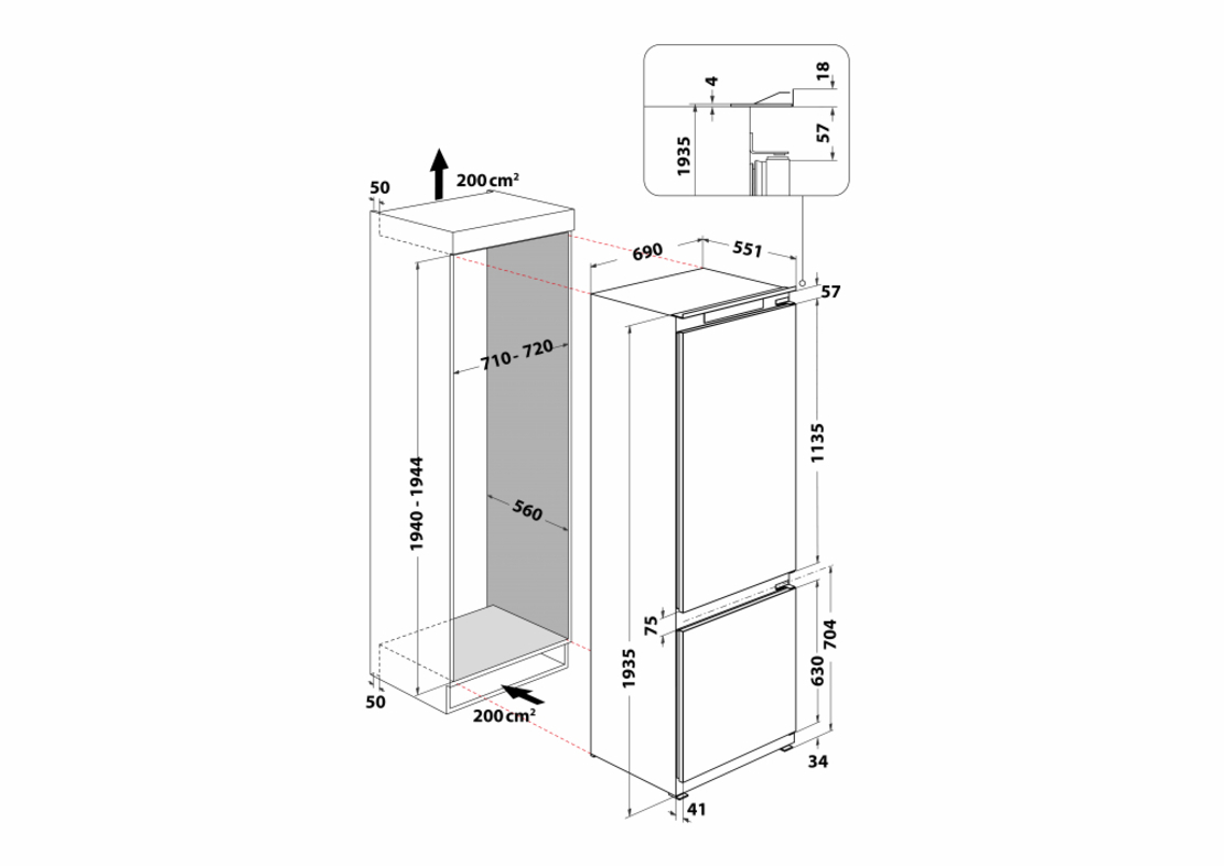 Хладилник за вграждане Whirlpool WH SP70 T242 P